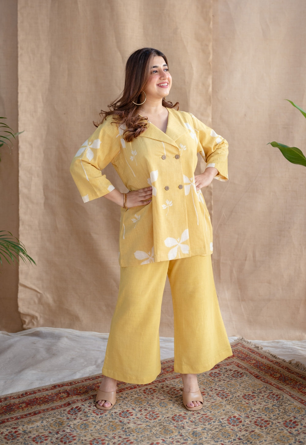 Zuelia Dabu Slub Cotton Co-ord Set