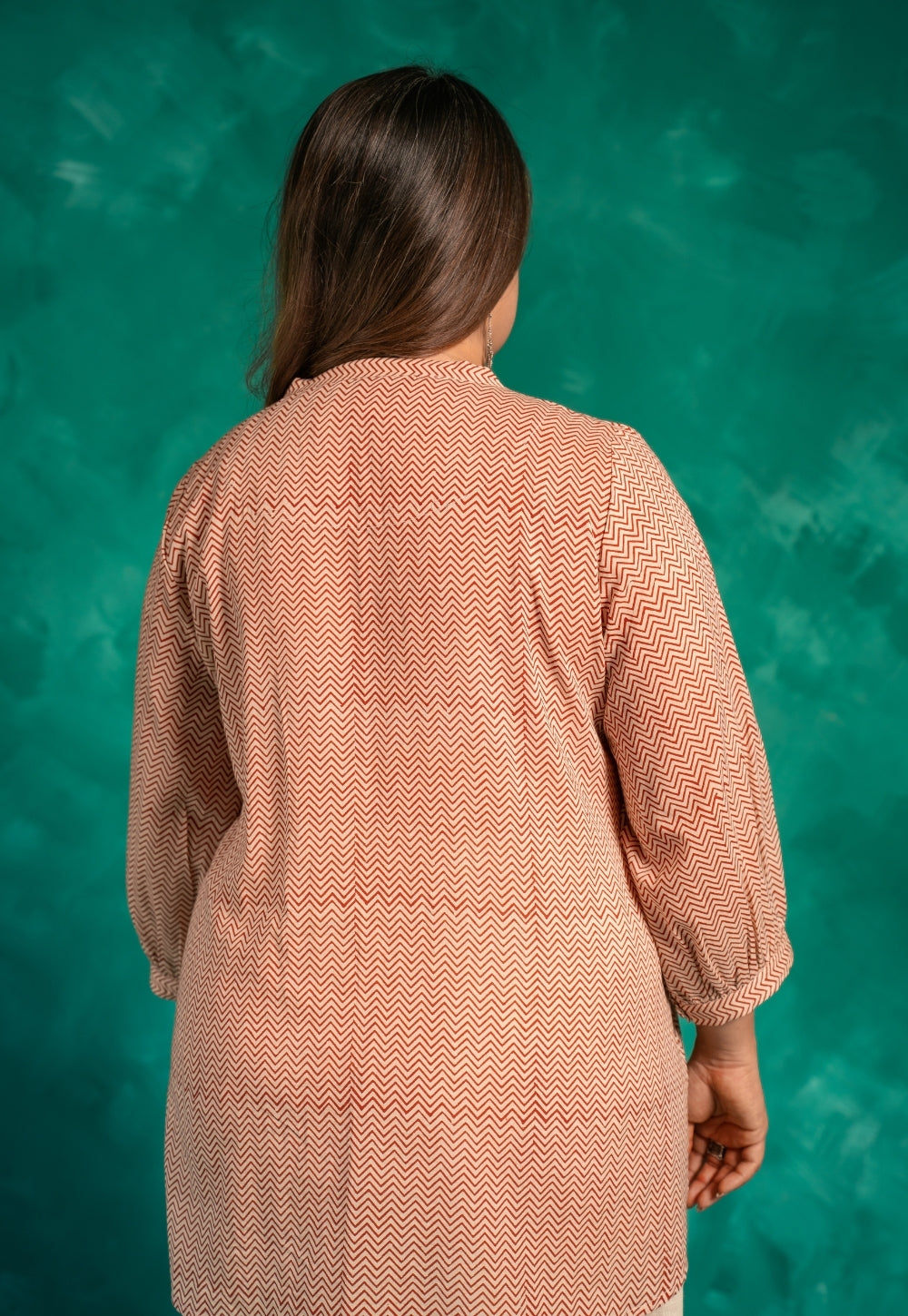 Faria Red Bagru Cotton A Line Short Top