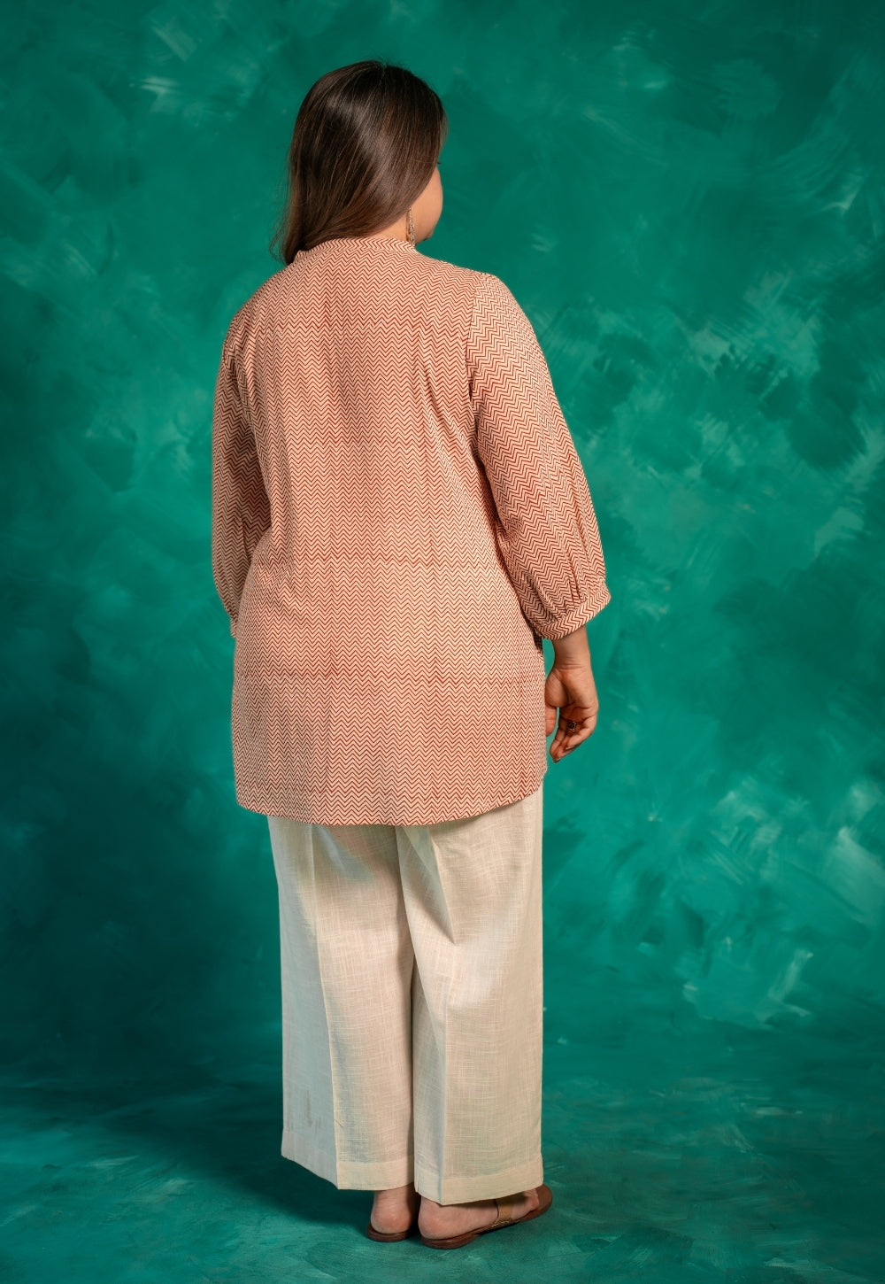 Faria Red Bagru Cotton A Line Short Top