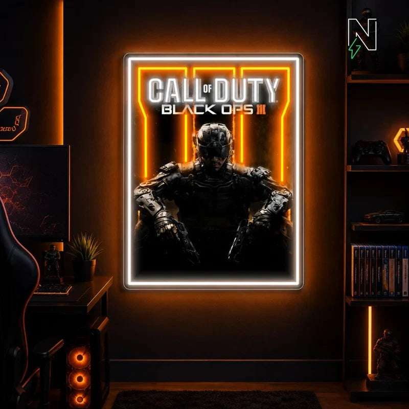 Call of Duty Black Ops III Neon Gaming Wall Sign – LED Gaming Room Poster-1