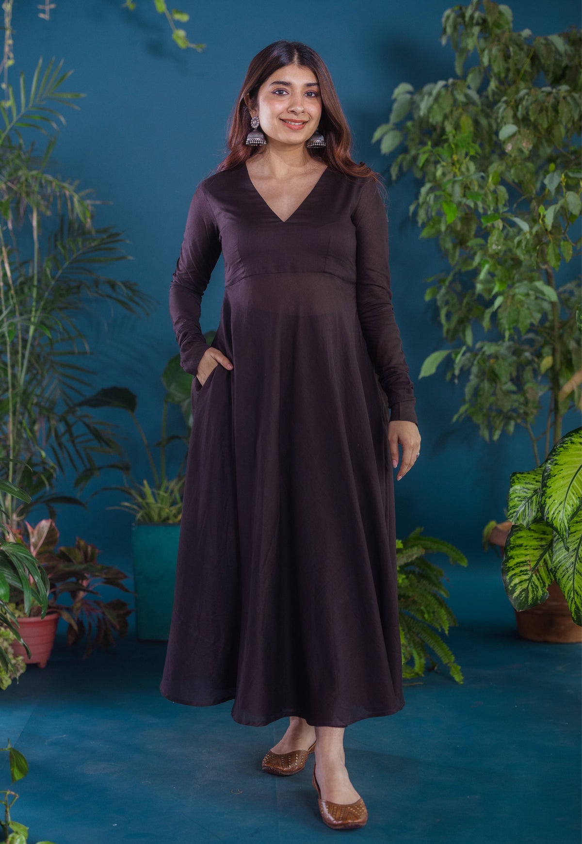 Zima Black Solid Mul A Line Kurta