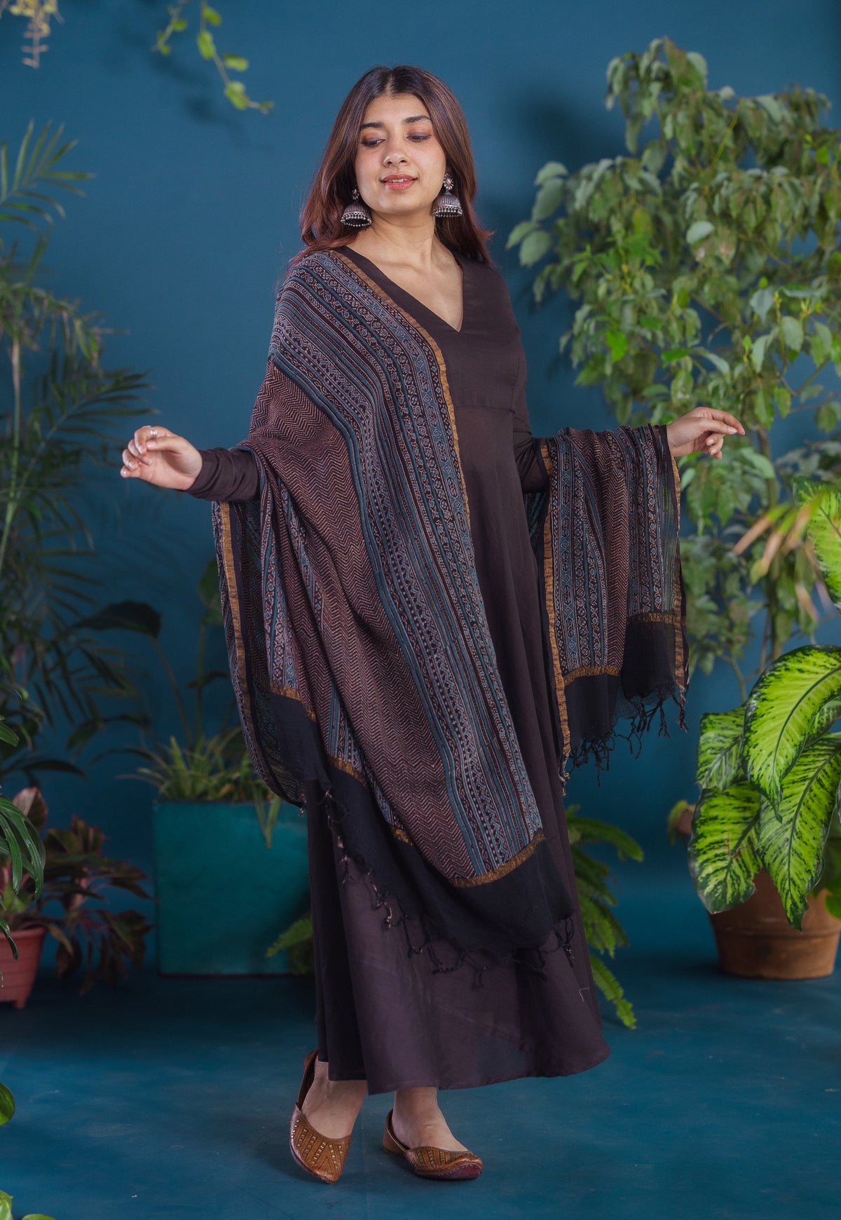 Zima Black Solid Mul A Line Kurta