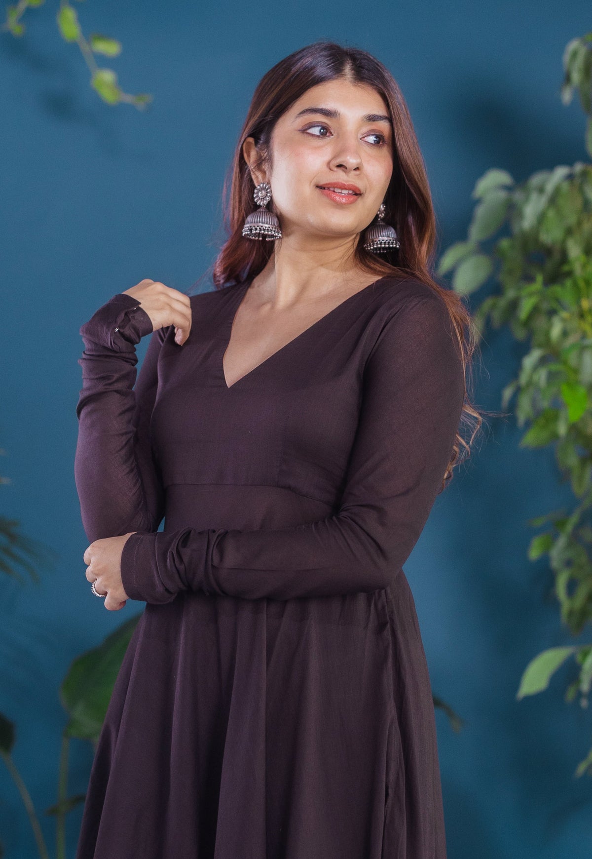 Zima Black Solid Mul A Line Kurta