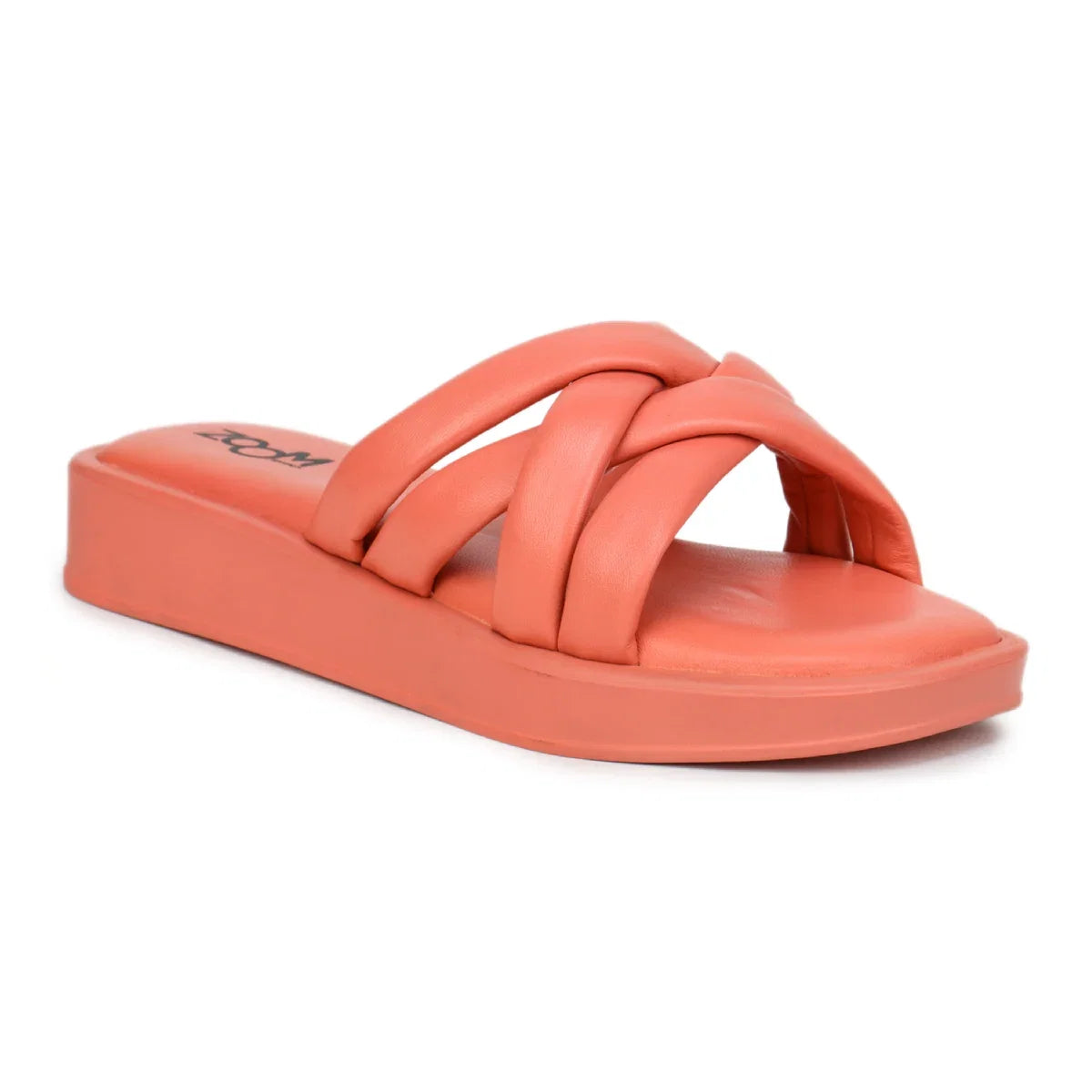 Stylish Women's Leather Slippers with Criss-Cross Design - L 212