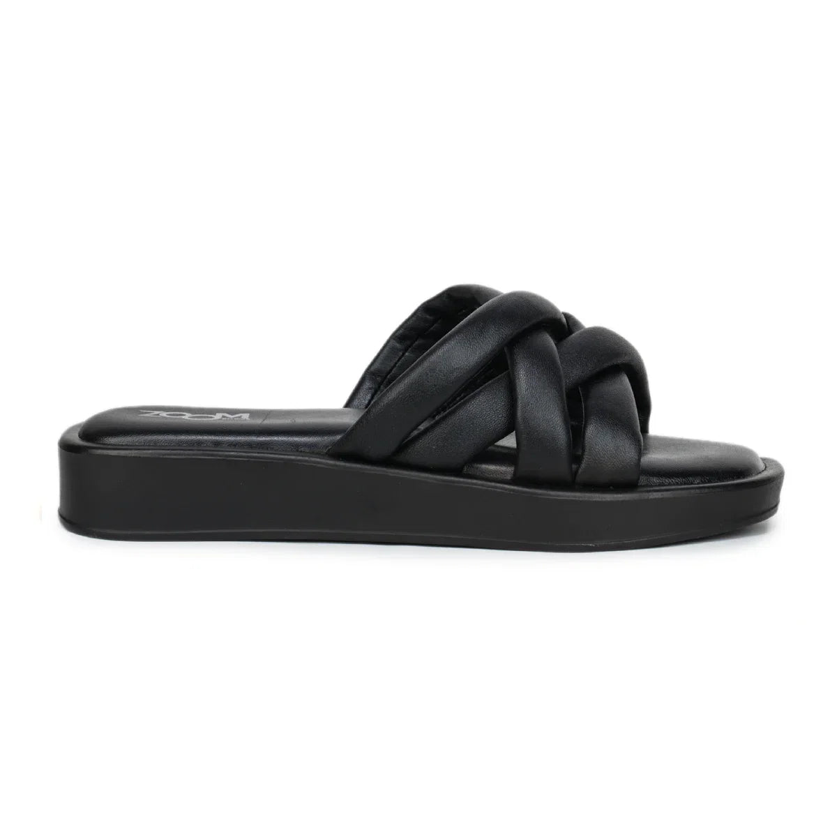 Stylish Women's Leather Slippers with Criss-Cross Design - L 212