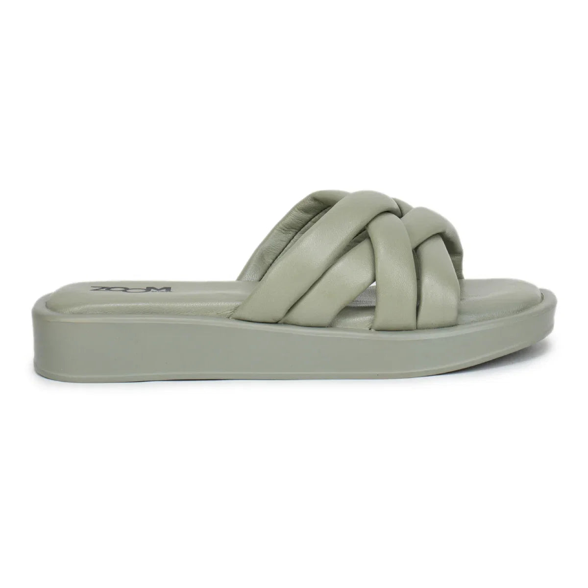 Stylish Women's Leather Slippers with Criss-Cross Design - L 212
