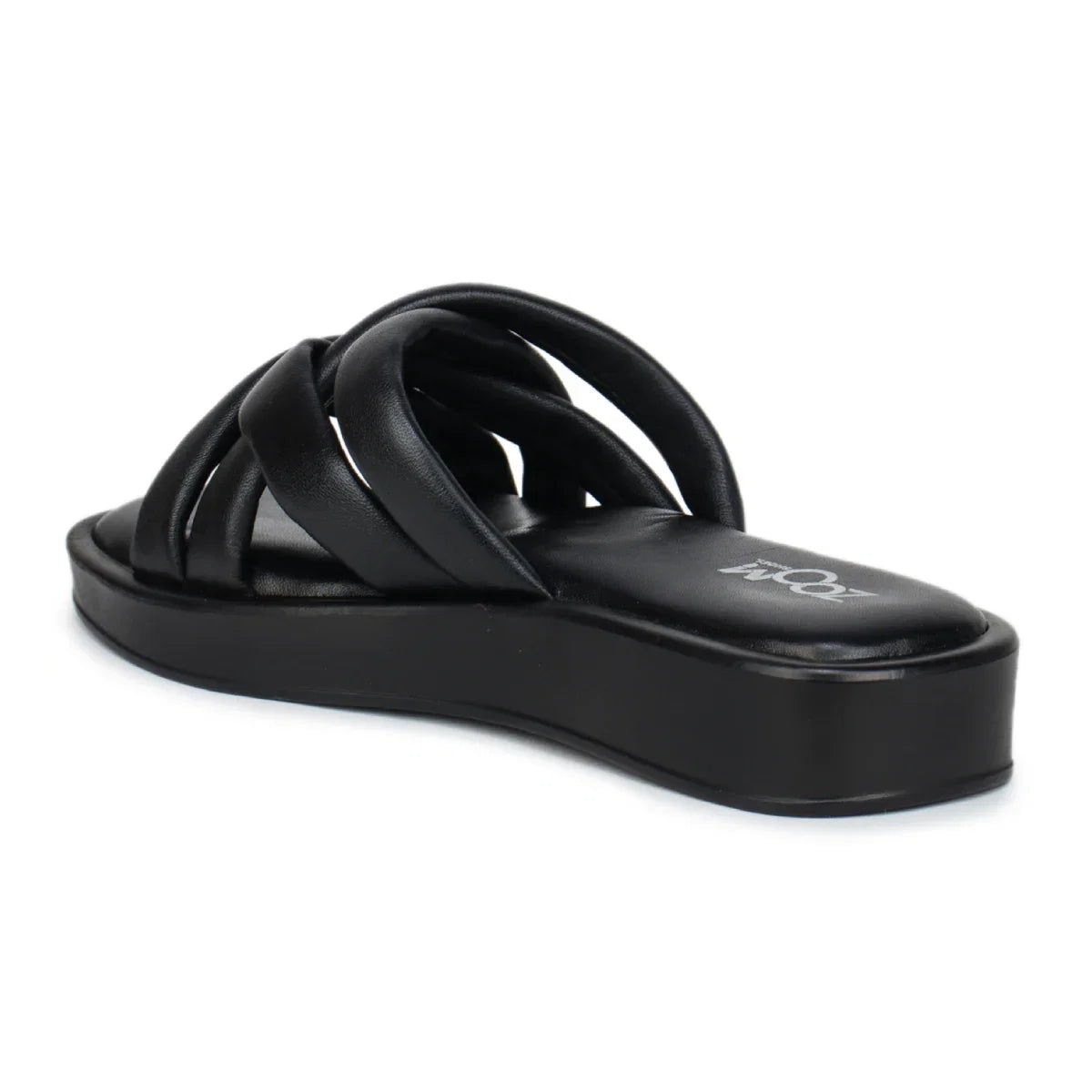 Stylish Women's Leather Slippers with Criss-Cross Design - L 212