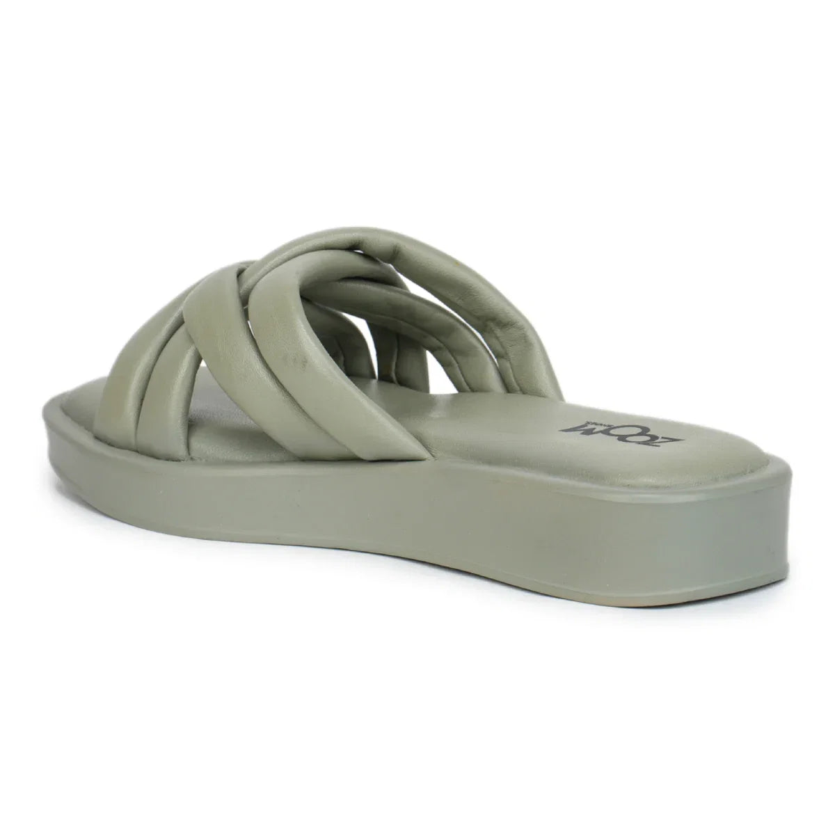 Stylish Women's Leather Slippers with Criss-Cross Design - L 212