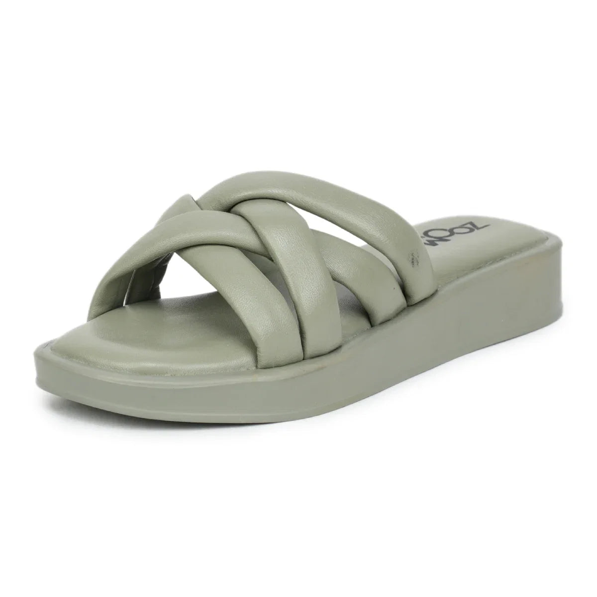 Stylish Women's Leather Slippers with Criss-Cross Design - L 212