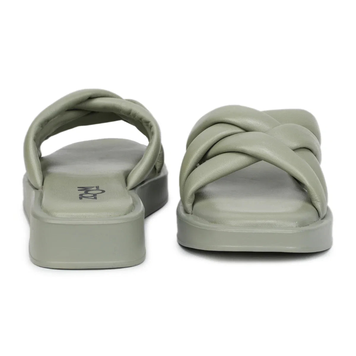 Stylish Women's Leather Slippers with Criss-Cross Design - L 212