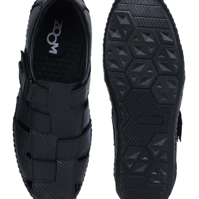 Original Leather Sandals for Men with Mat Weave Design & Cushioned Insole – 1901