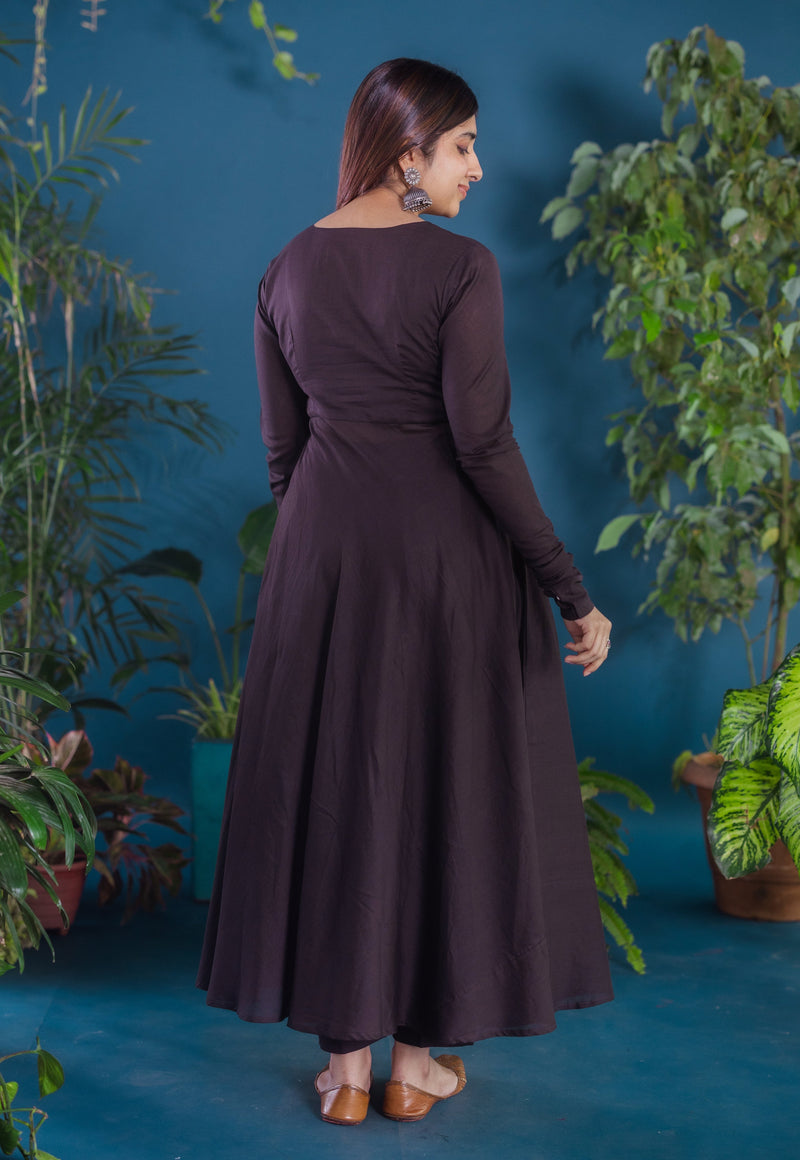Zima Black Solid Mul A Line Kurta