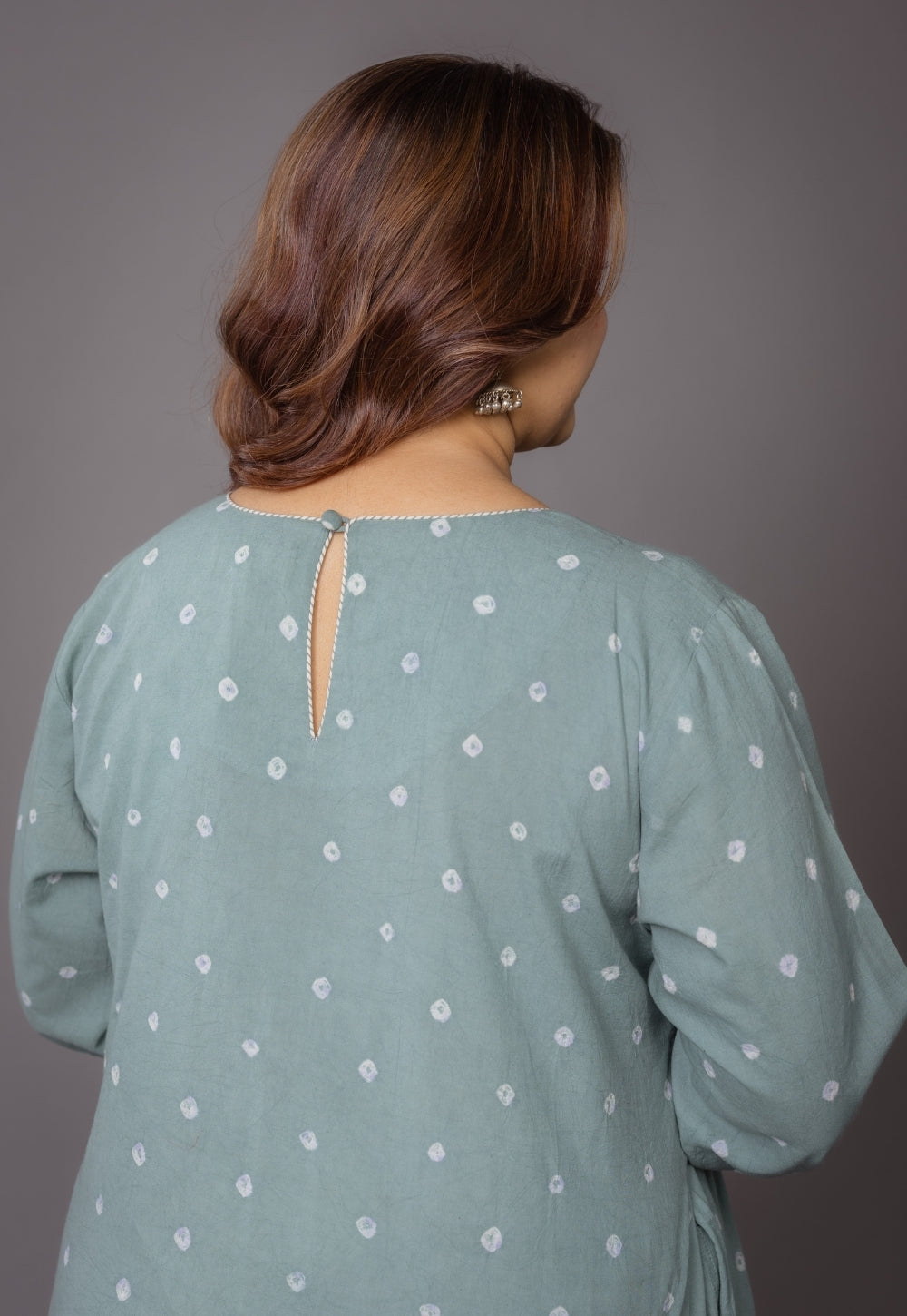 Harsha Green Bandhani Cotton Straight Kurta