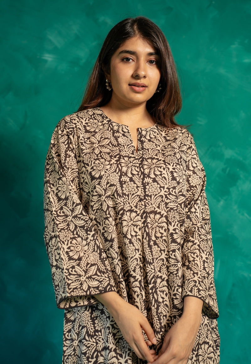 Nikita Black Bagru Cotton Straight Co-Ord Set