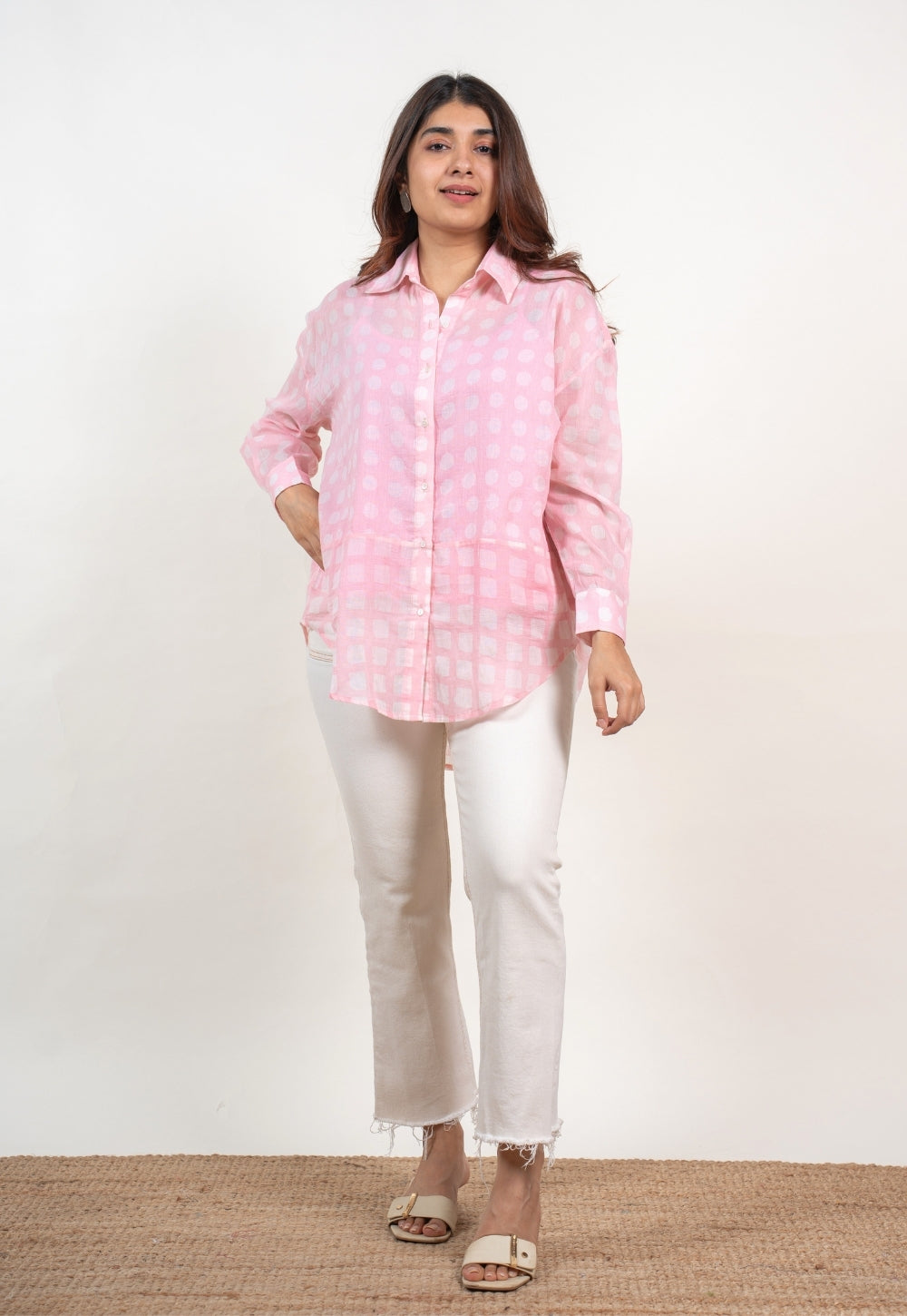 Ruhi Pink Batik MulMul Anti-Fit Shirt