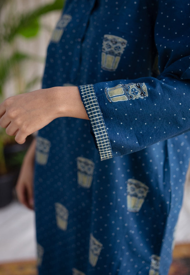 Bombay Irani Chai Ajrakh Cotton Kurta