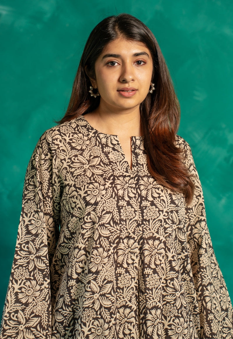 Nikita Black Bagru Cotton Straight Co-Ord Set