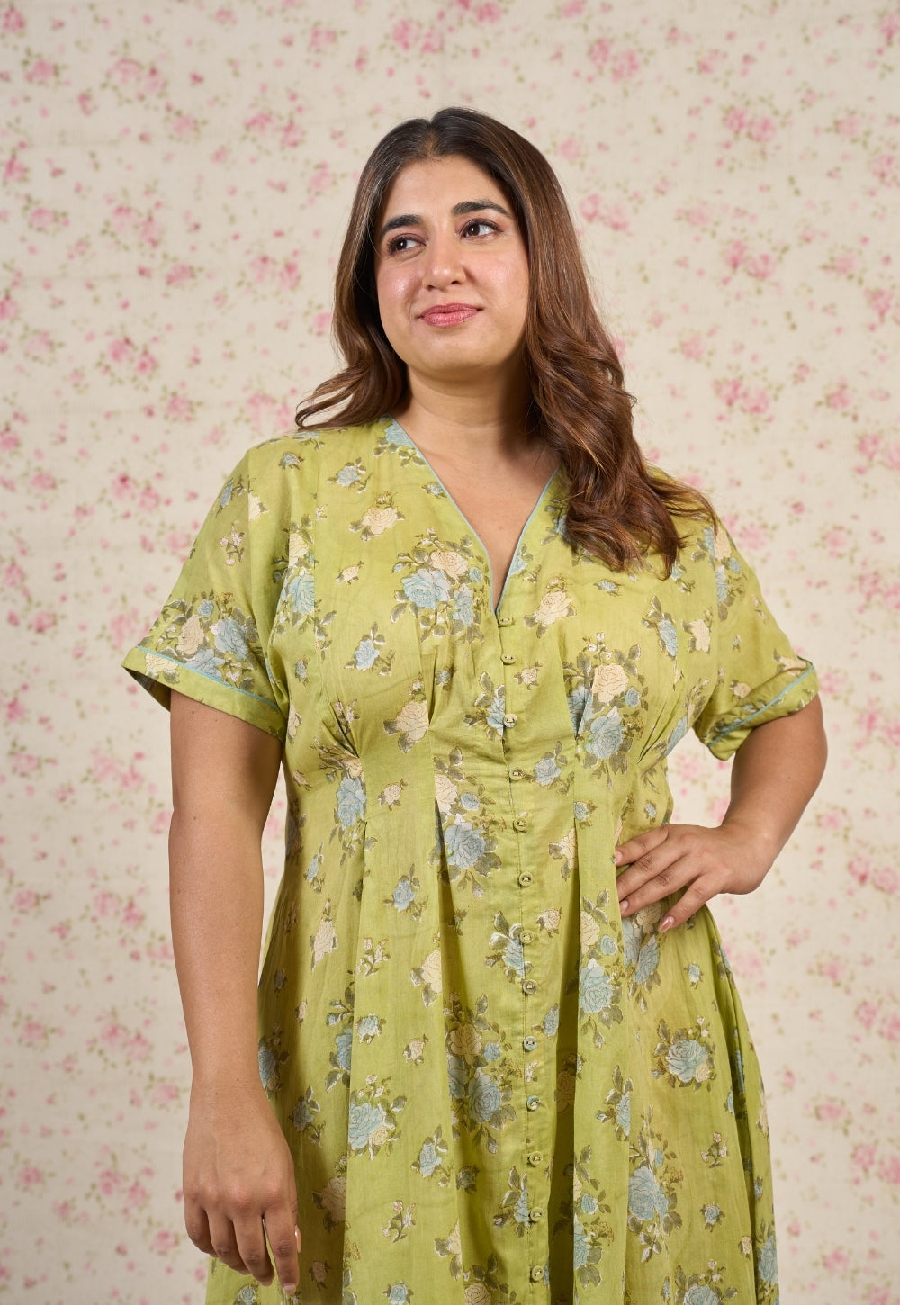 Grace Sanganeri Mul Cotton A Line Dress
