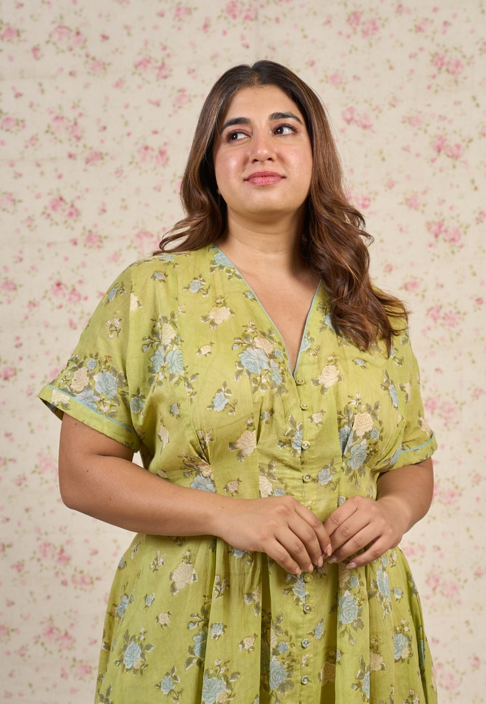 Grace Sanganeri Mul Cotton A Line Dress
