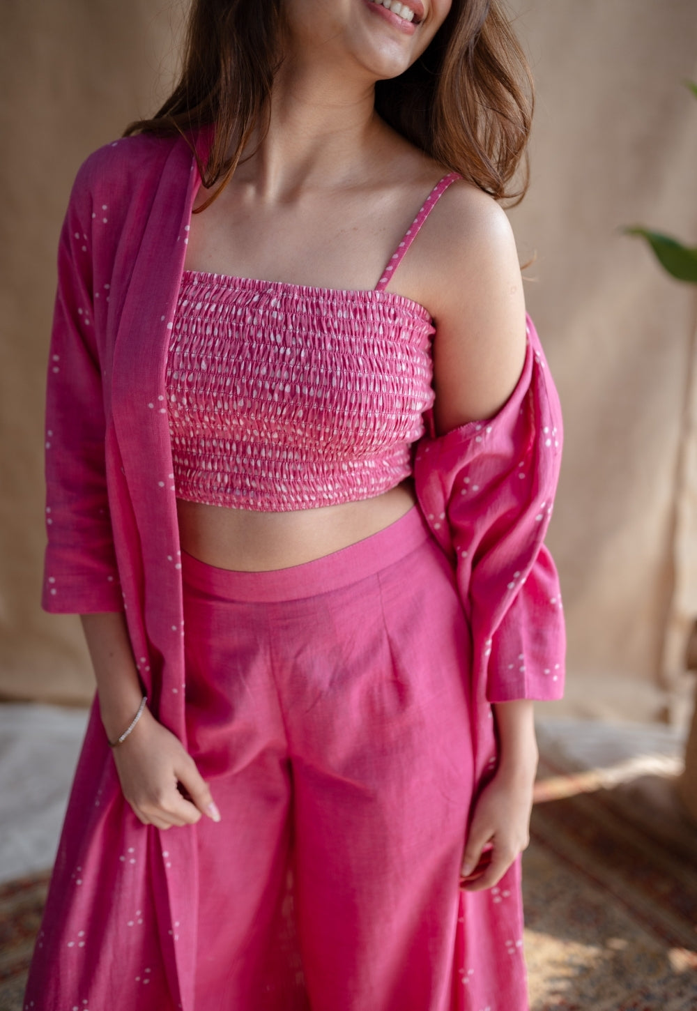 Yafit Slub Cotton Wide Leg Pant