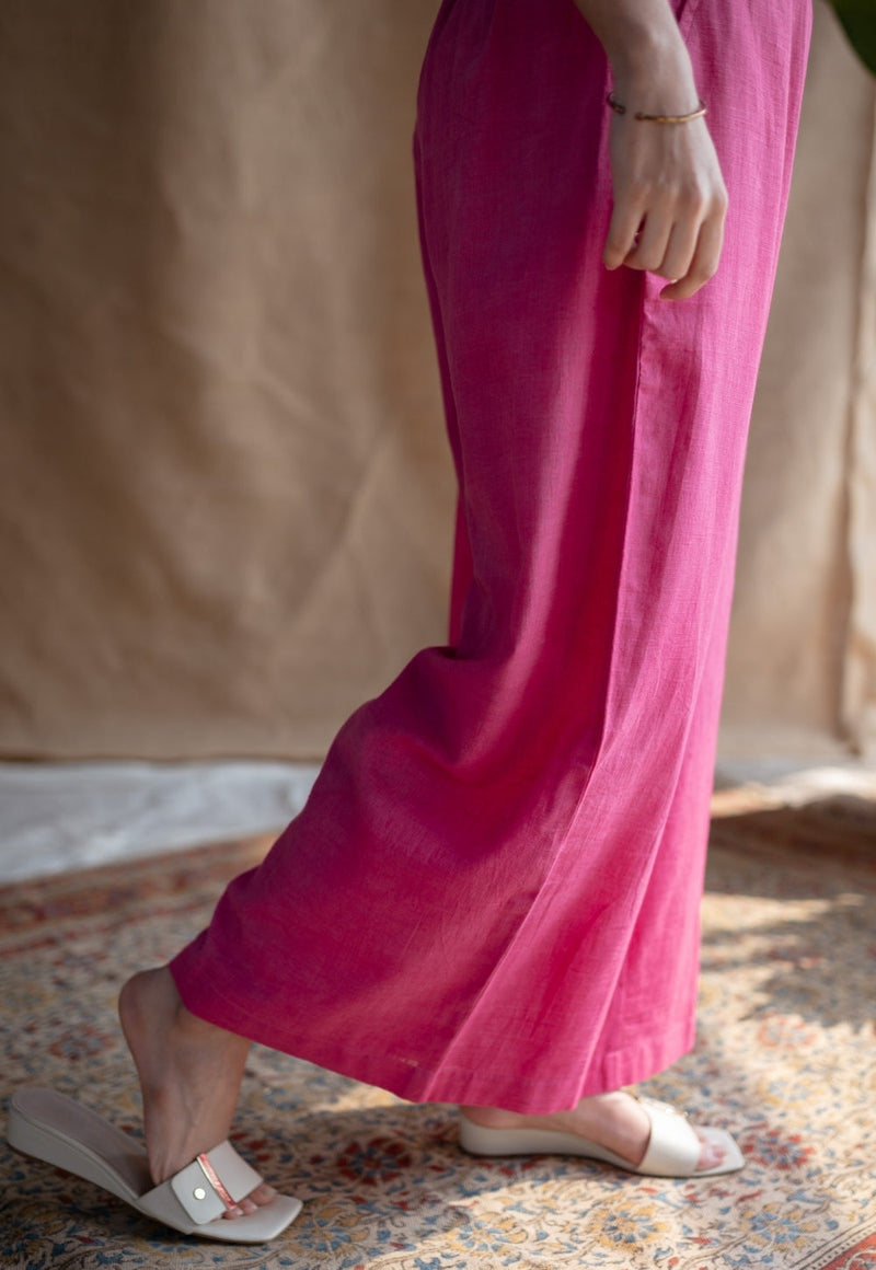 Yafit Slub Cotton Wide Leg Pant