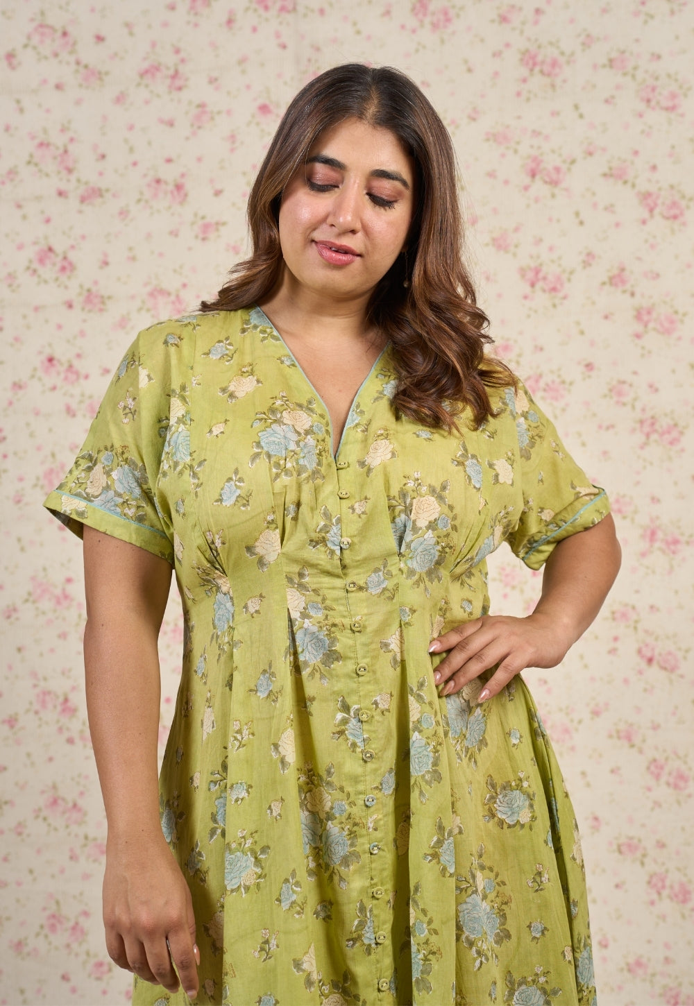 Grace Sanganeri Mul Cotton A Line Dress