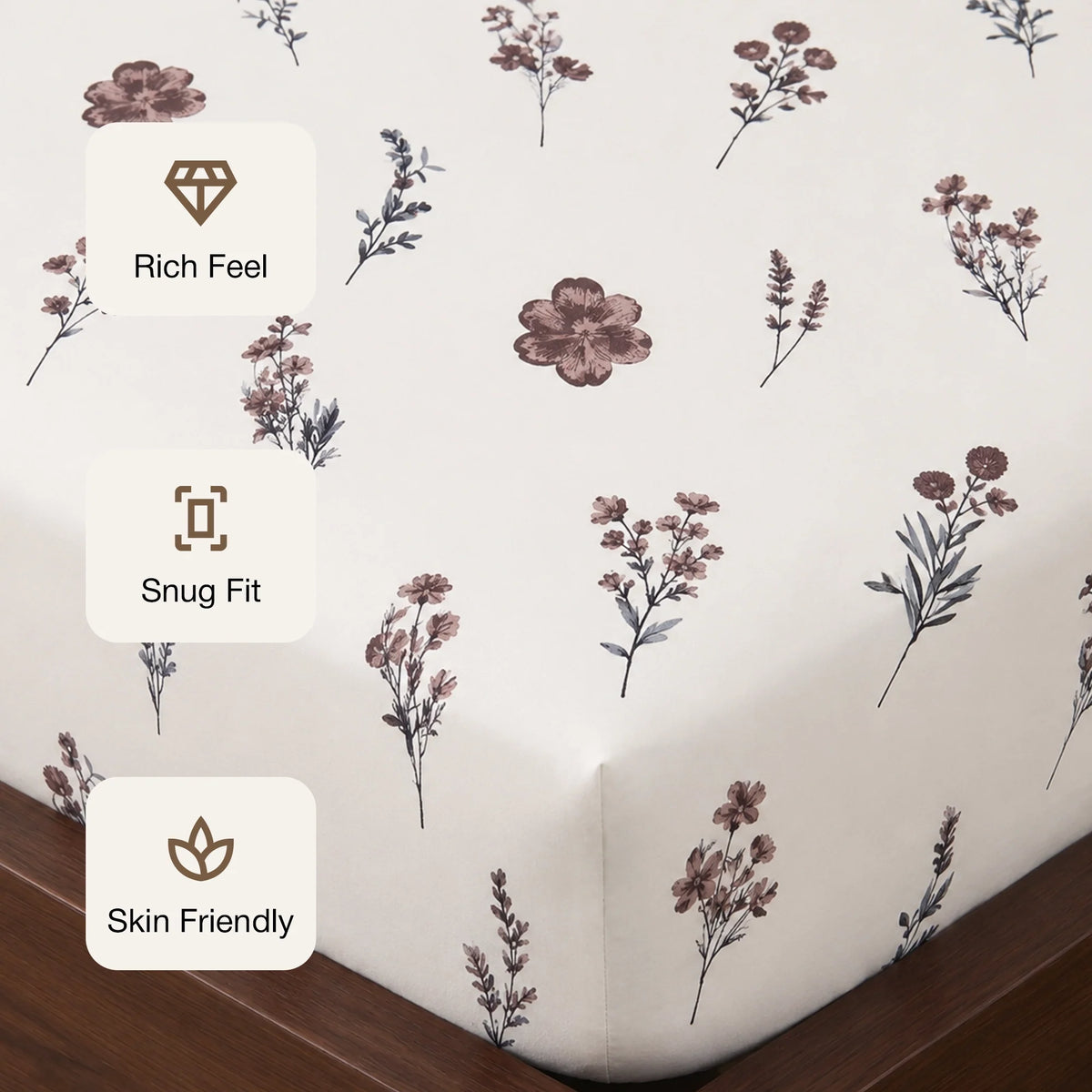 Prairie Charm - White Floral Fitted Sheet-3