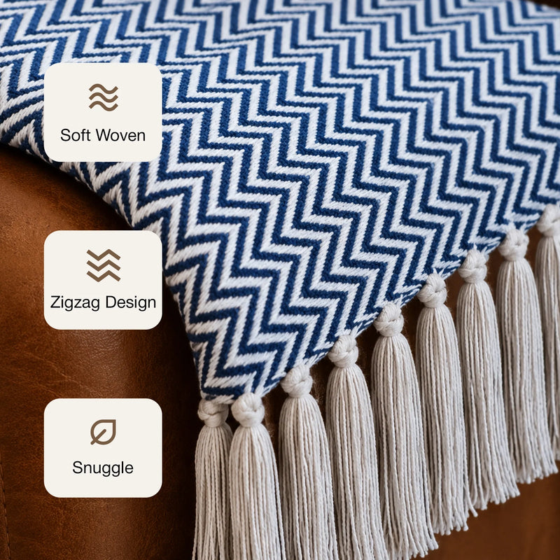 Tessitura Blue Chevron - Throw-3
