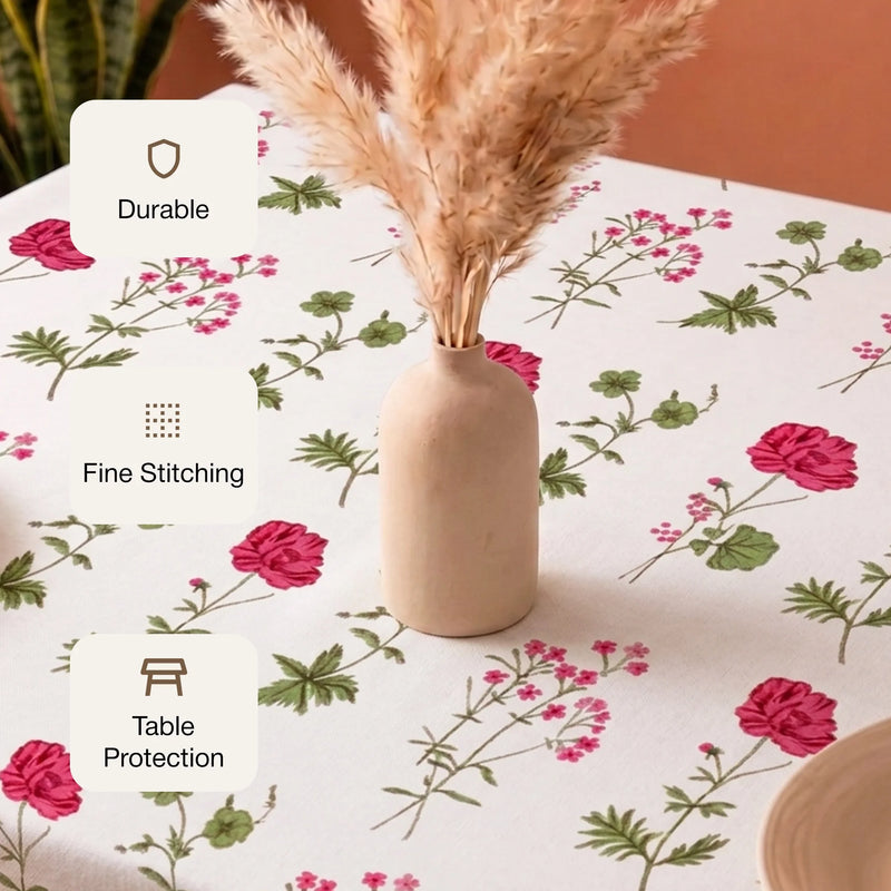 Cotton Floral Dining Table Cover ( Multicolor)-2