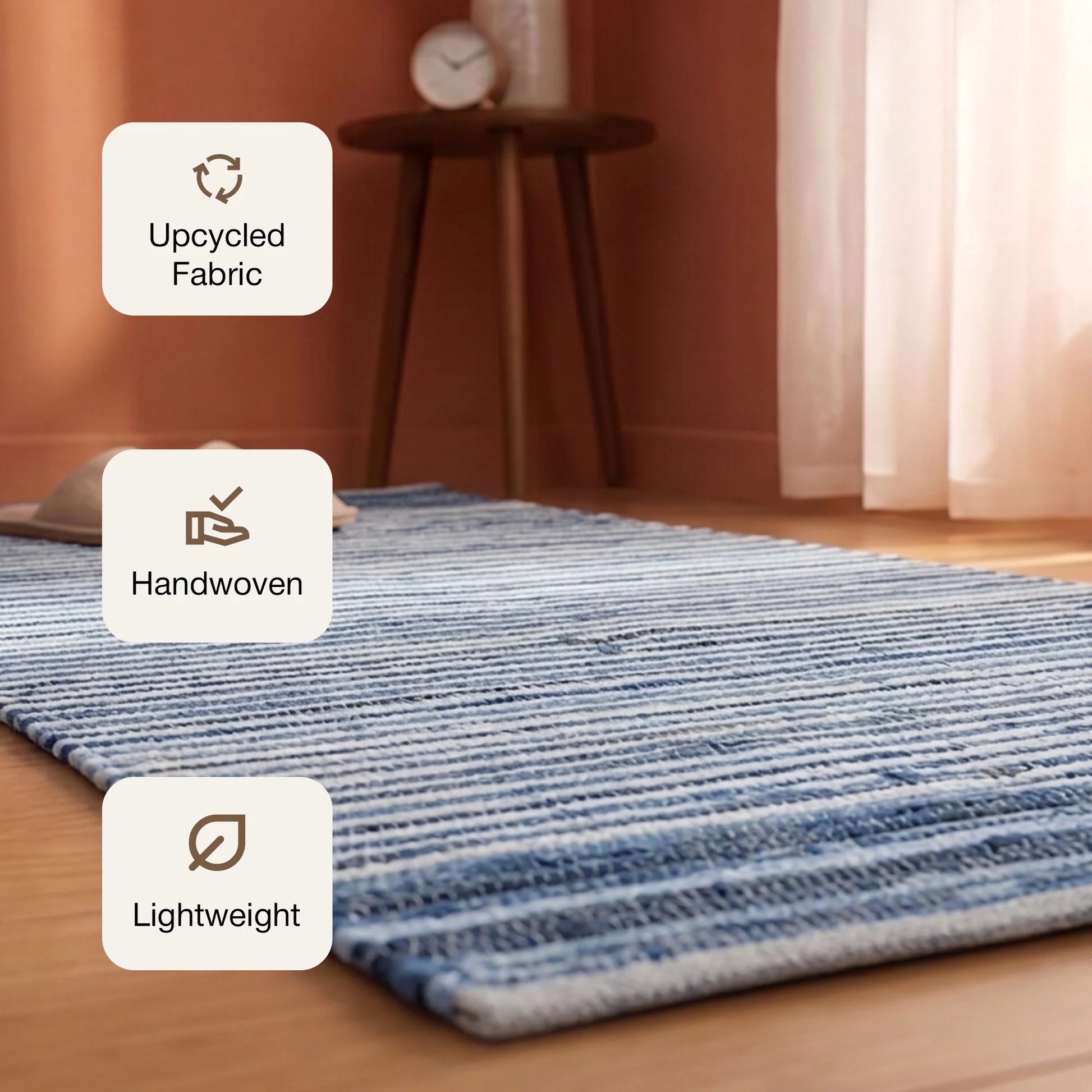 Earthology Soothe - Recycled Runner Rug (Denim Blue)-3