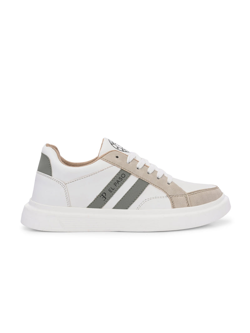 EL PASO Faux Leather Casual Lace Up Sneakers For Women-3