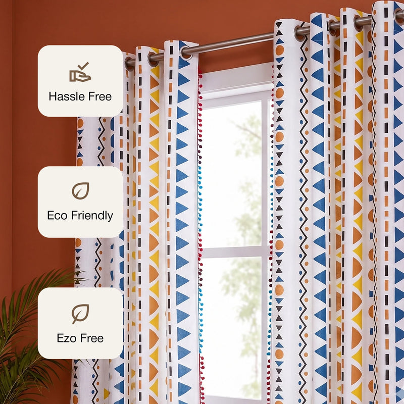 Imprimer Handpicked Santo - Printed Semi Blackout Curtain (Blue)-3