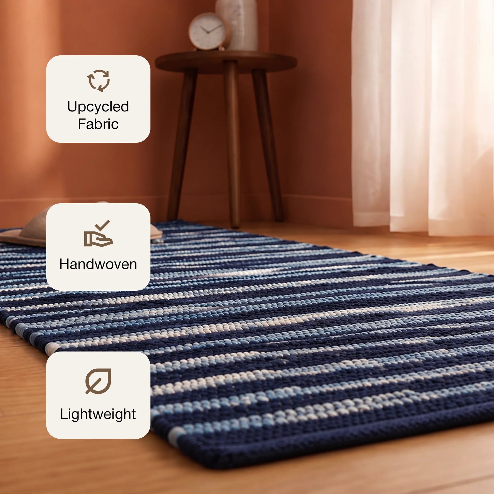 Earthology Harmony - Recycled Runner Rug (Navy Blue)-3