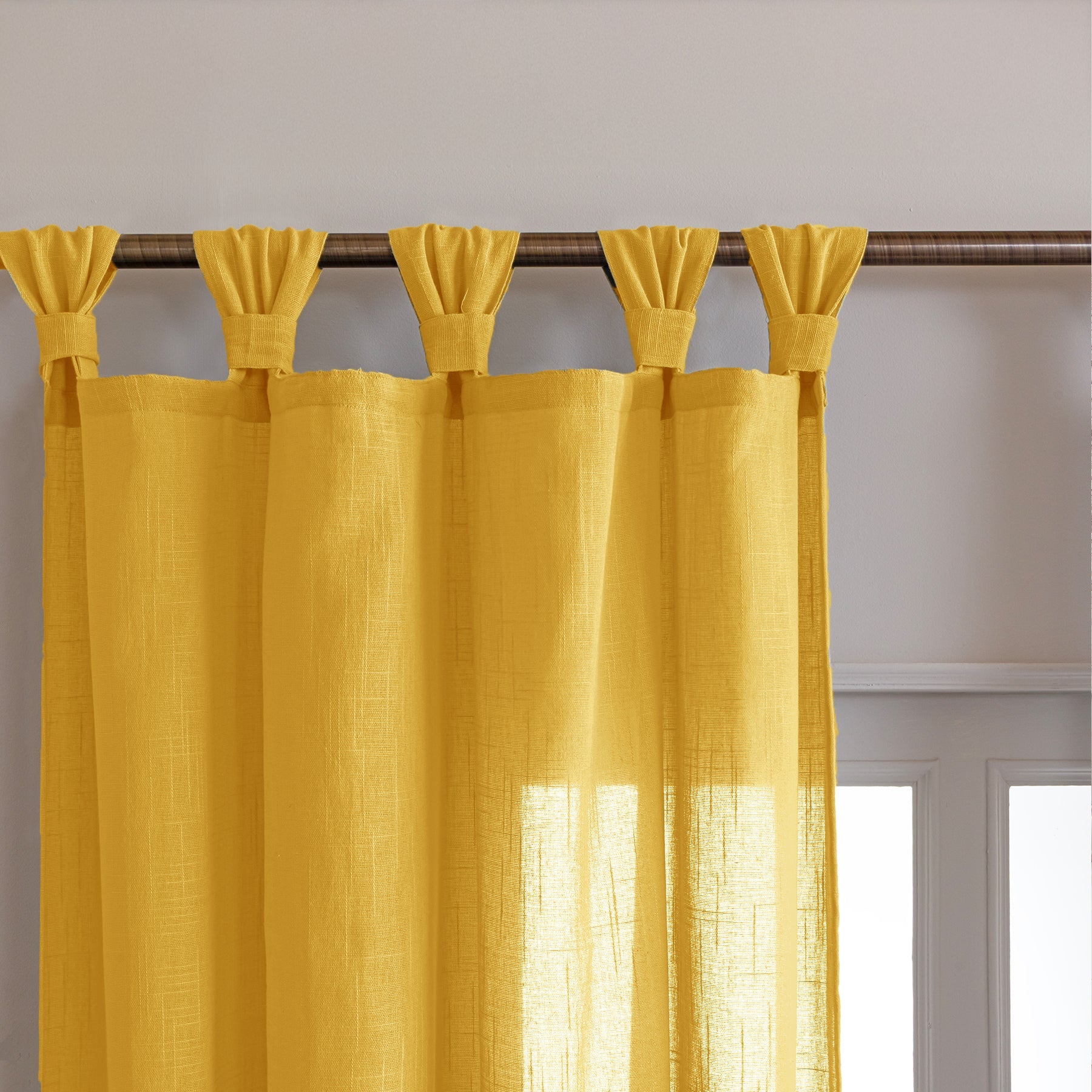 Fort Absolute - Twist Tab Top Sheer Curtain (Yellow)-3