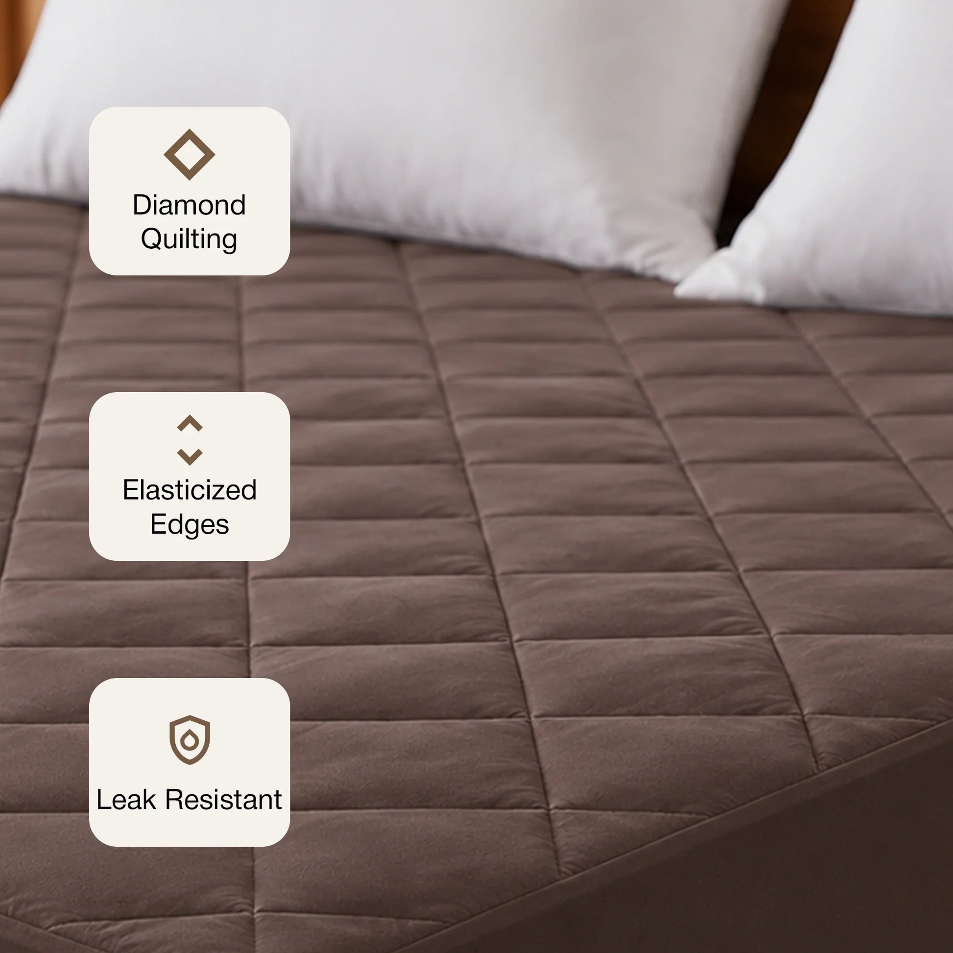 Ombre - Pure Shield Quilted Mattress Protector (Brown)-3