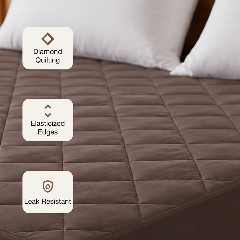 Ombre - Pure Shield Quilted Mattress Protector (Brown)-3