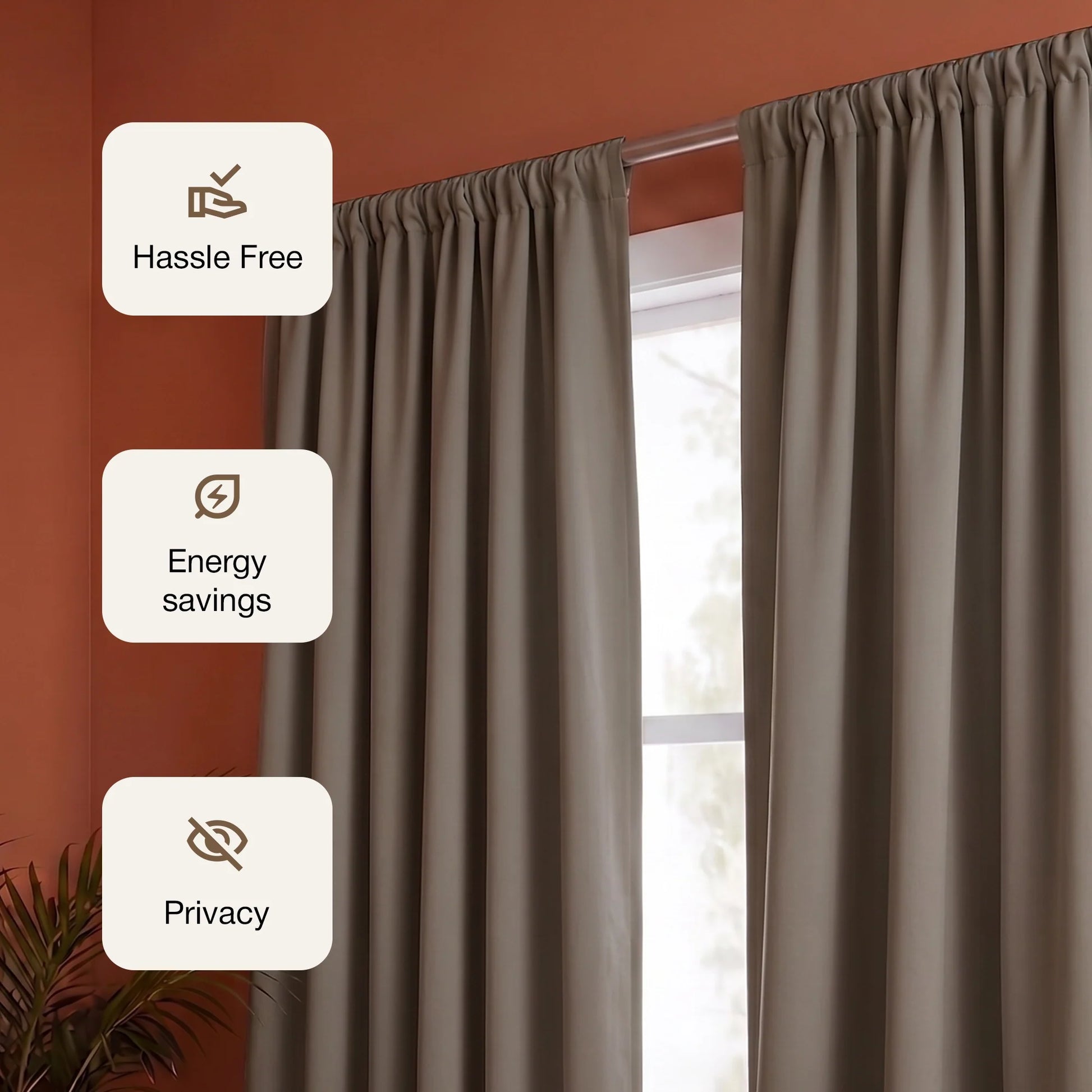 Fort Essential - Rod Pocket Blackout Curtain (English Grey)-3