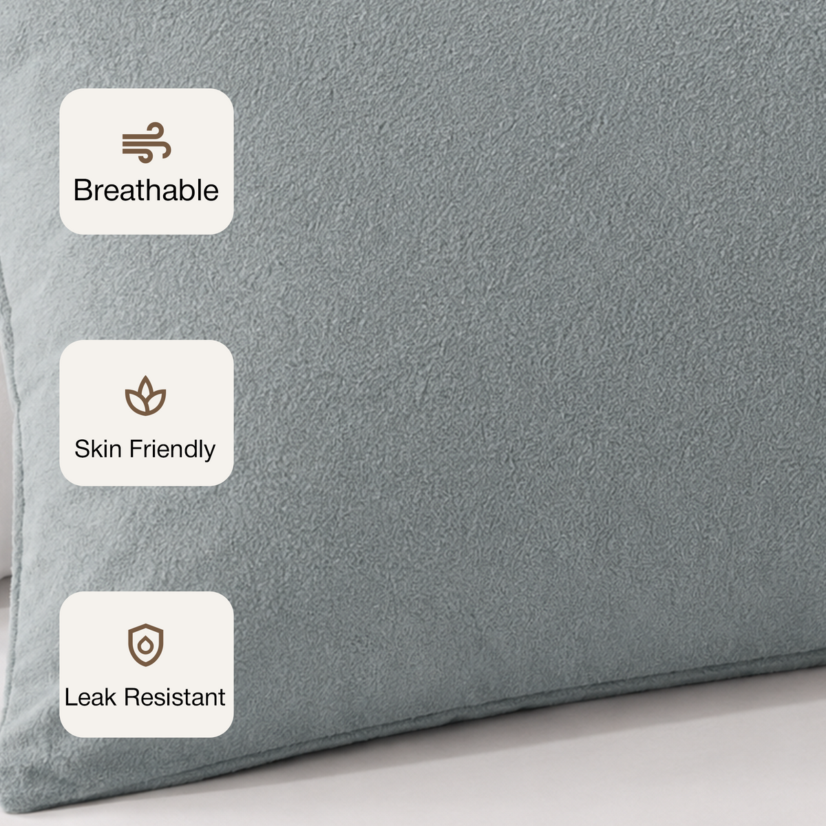 Terry Pillow Protector ( Grey )-3