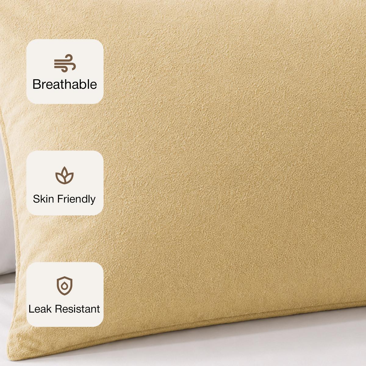 Terry Pillow Protector ( Beige )-3
