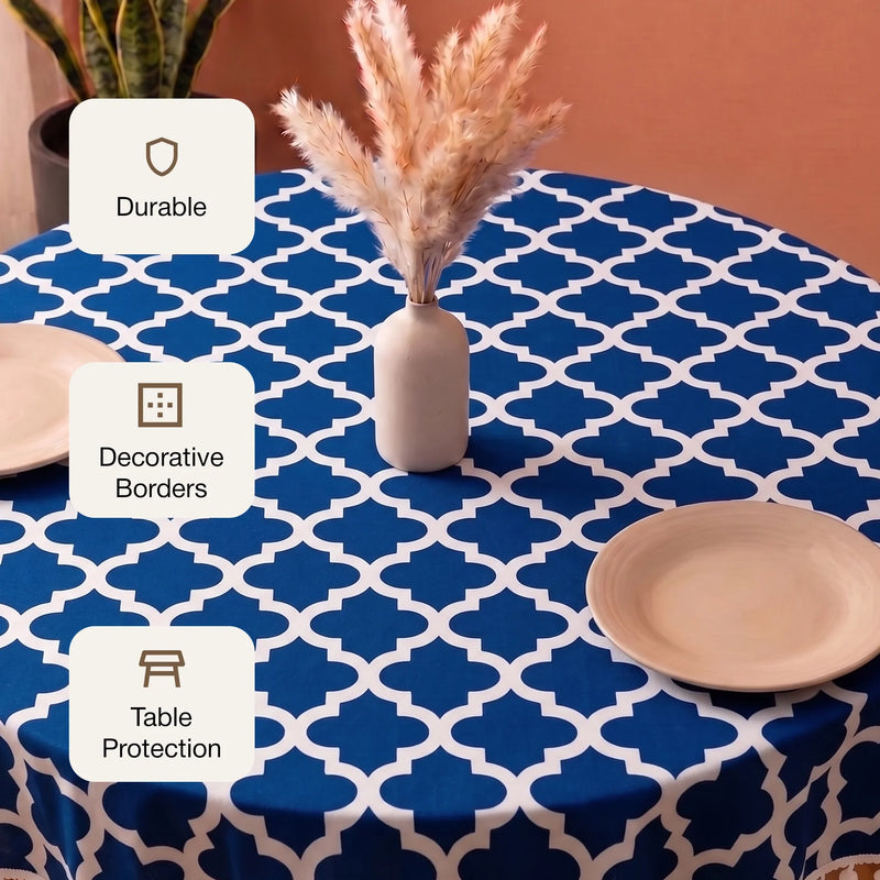 Cotton Quatrefoil Printed Dining Table Cover-6