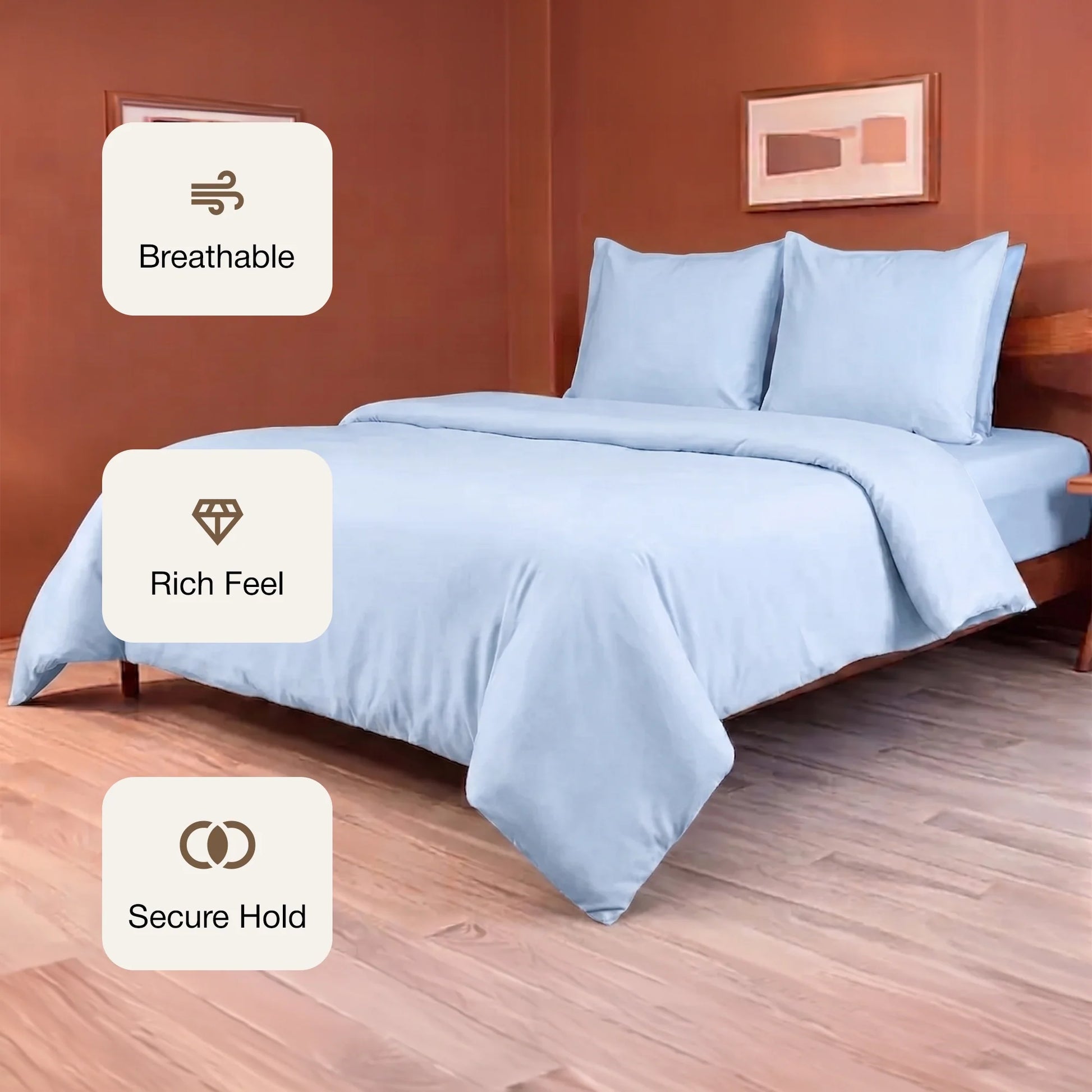 Fort Mellow - Solid Duvet Cover (Light Blue)-3