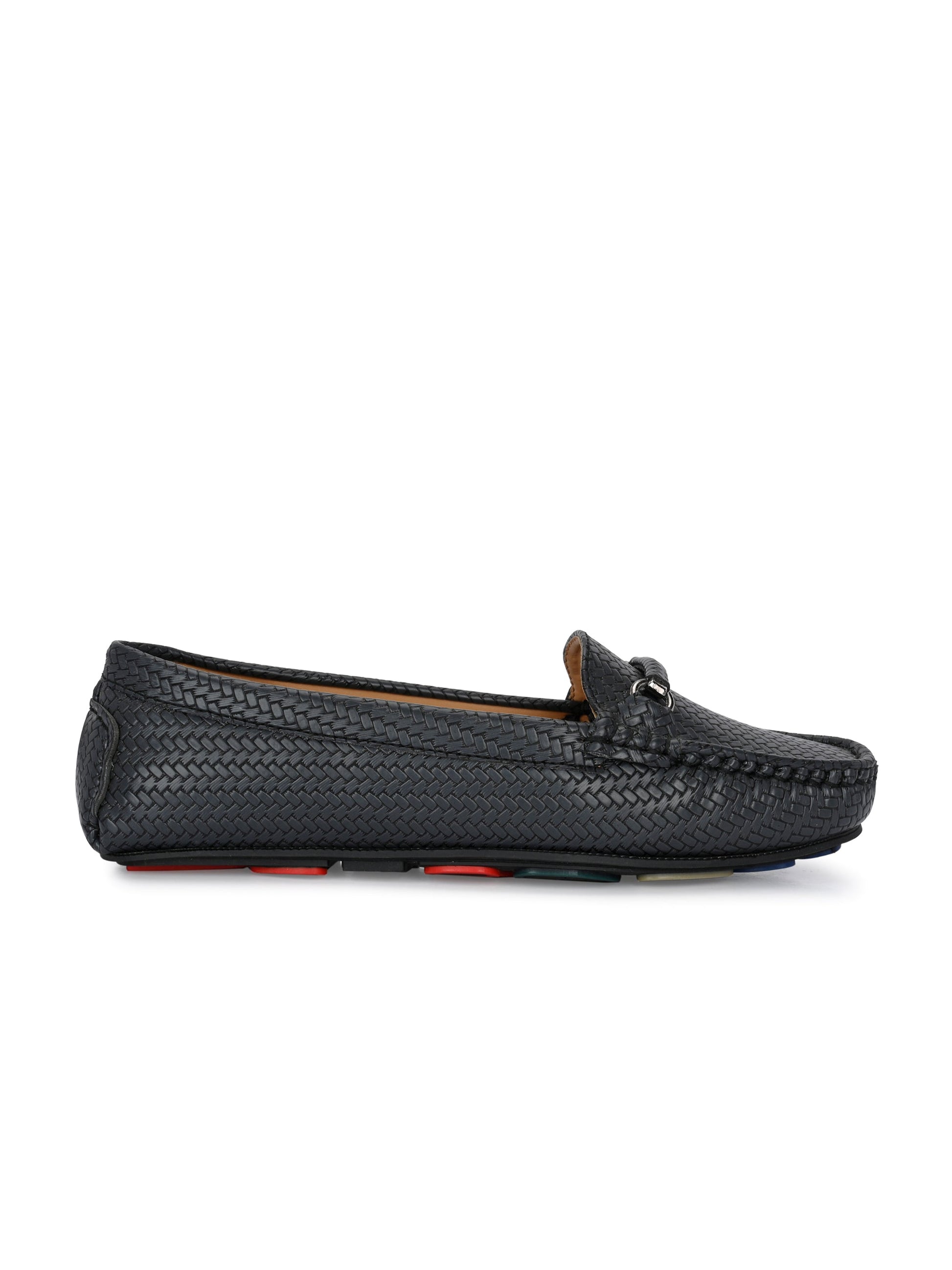 El PASO Textured Round Toe Lightweight Loafers For Women-3