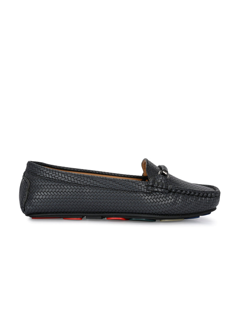 El PASO Textured Round Toe Lightweight Loafers For Women-3