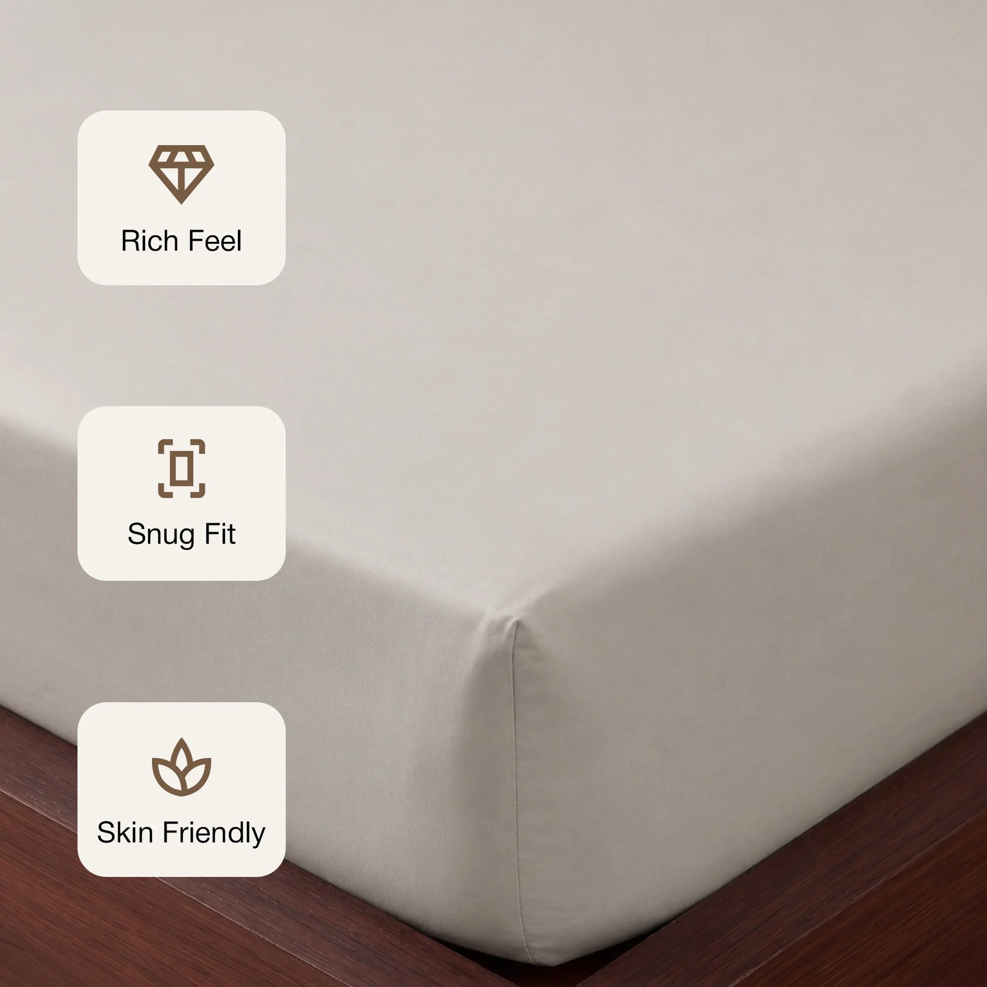 Fort Sublime - Solid Fitted Bedsheet (Light Grey)-3