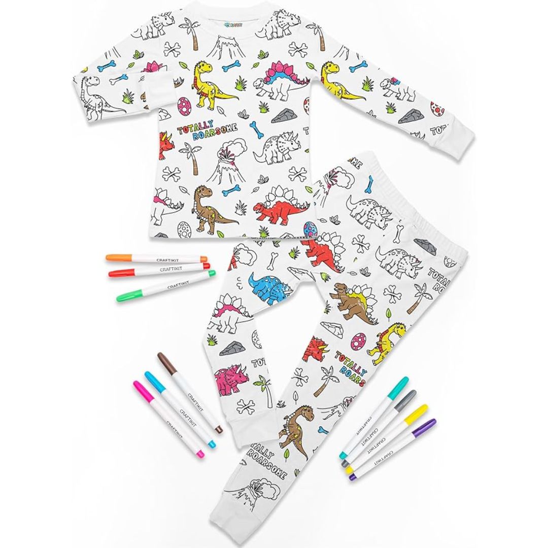 Magic Coloring Pajama Set - Top, Bottom & 12 Markers-9