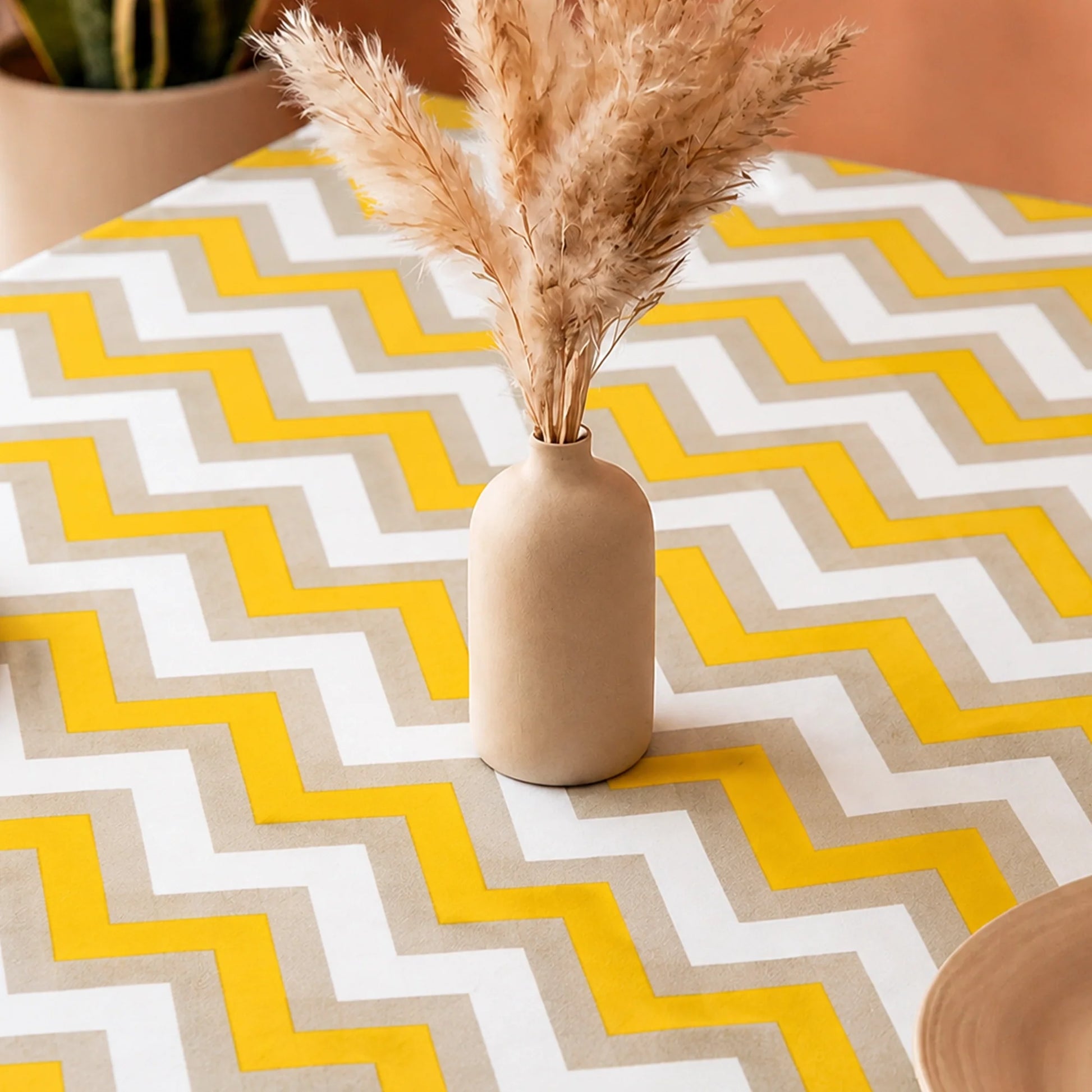 Imprimer Chevron - Printed Dining Table Cover (Yellow)-3