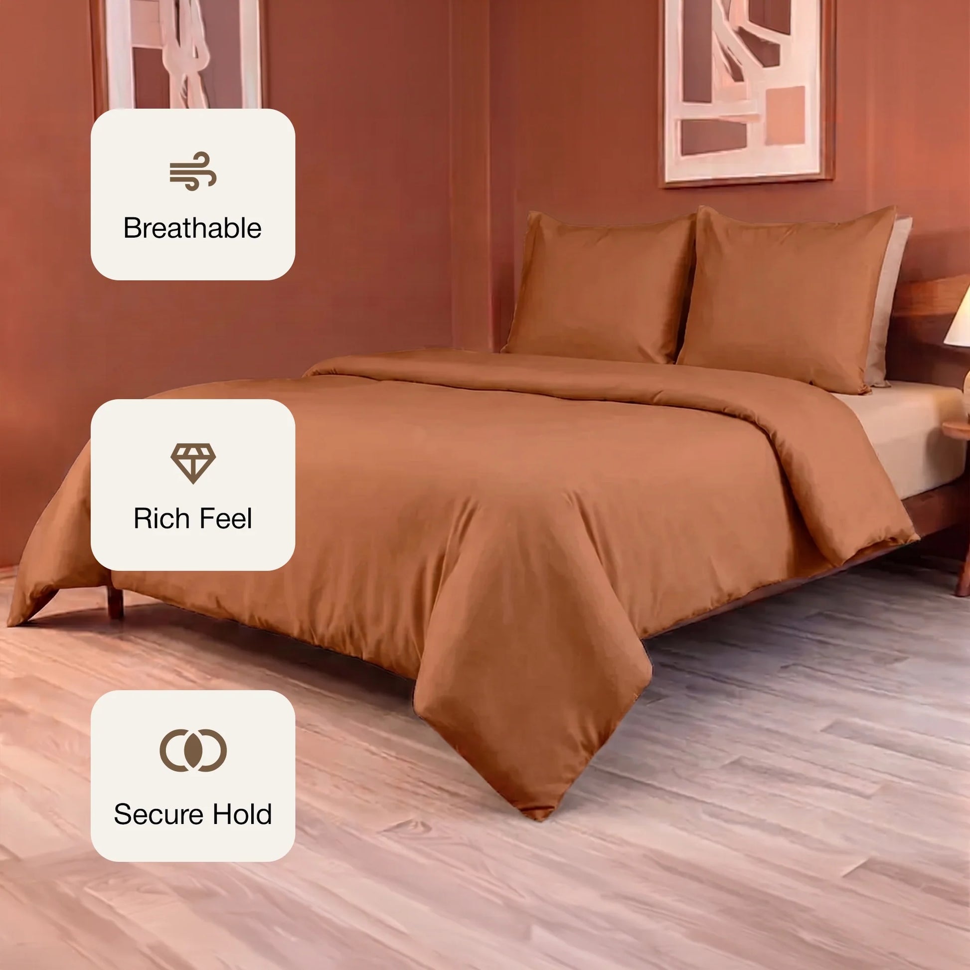 Fort Mellow - Solid Duvet Cover (Taupe)-3