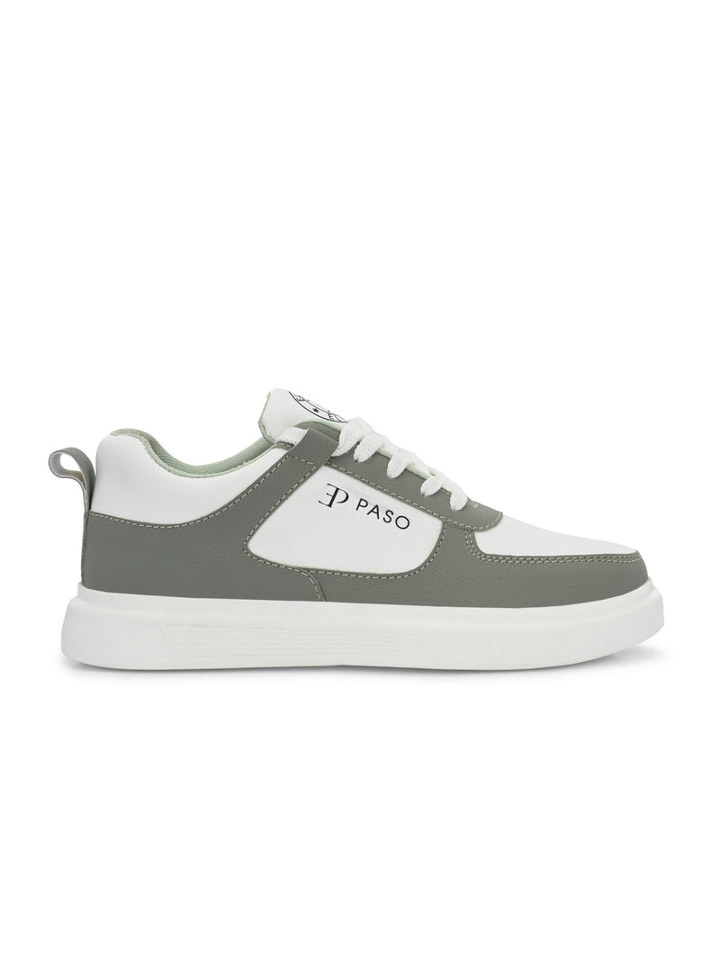 EL PASO Faux Leather Casual Lace Up Sneakers For Women-47