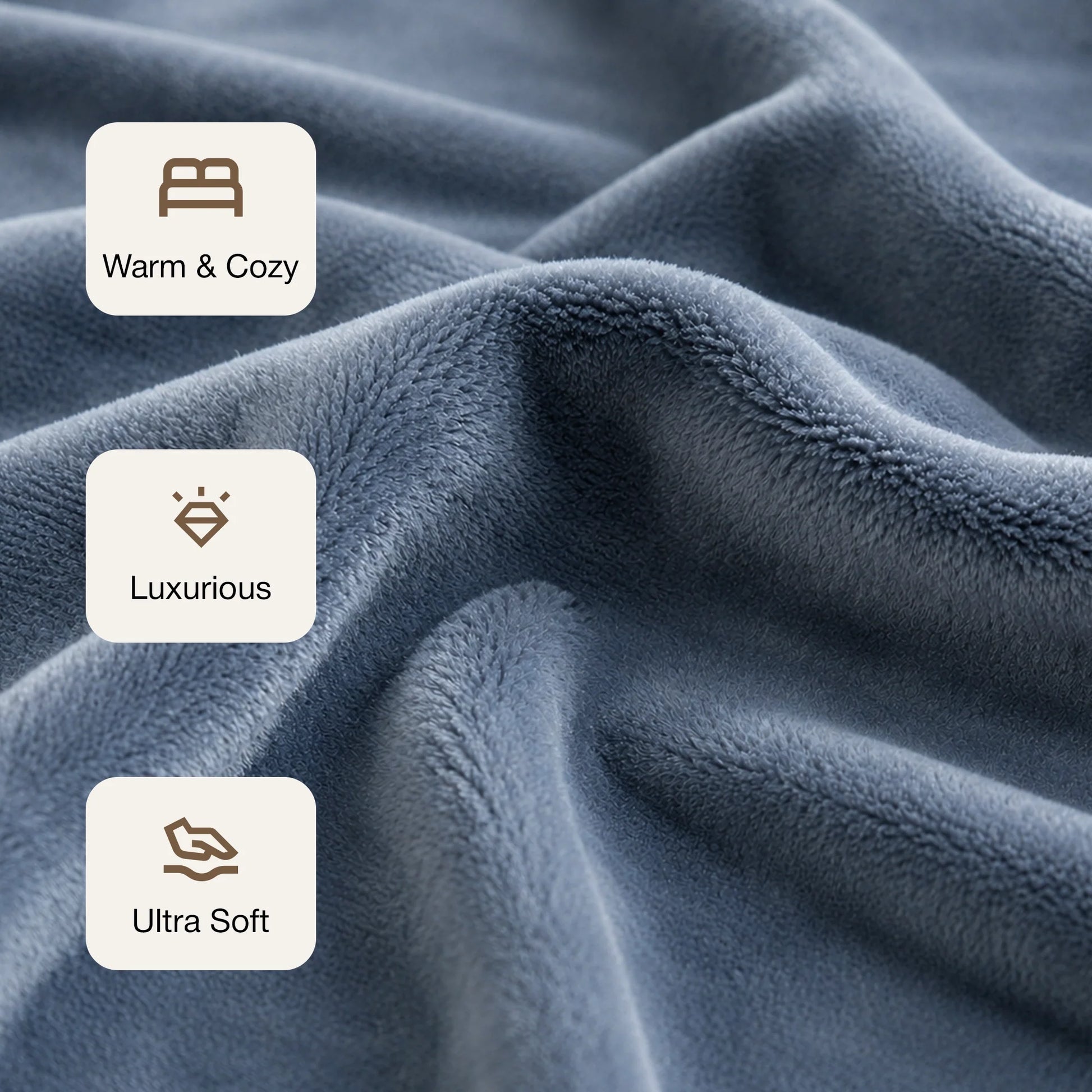 Fort Mellow - Solid Plush Blanket (Frost Blue)-3