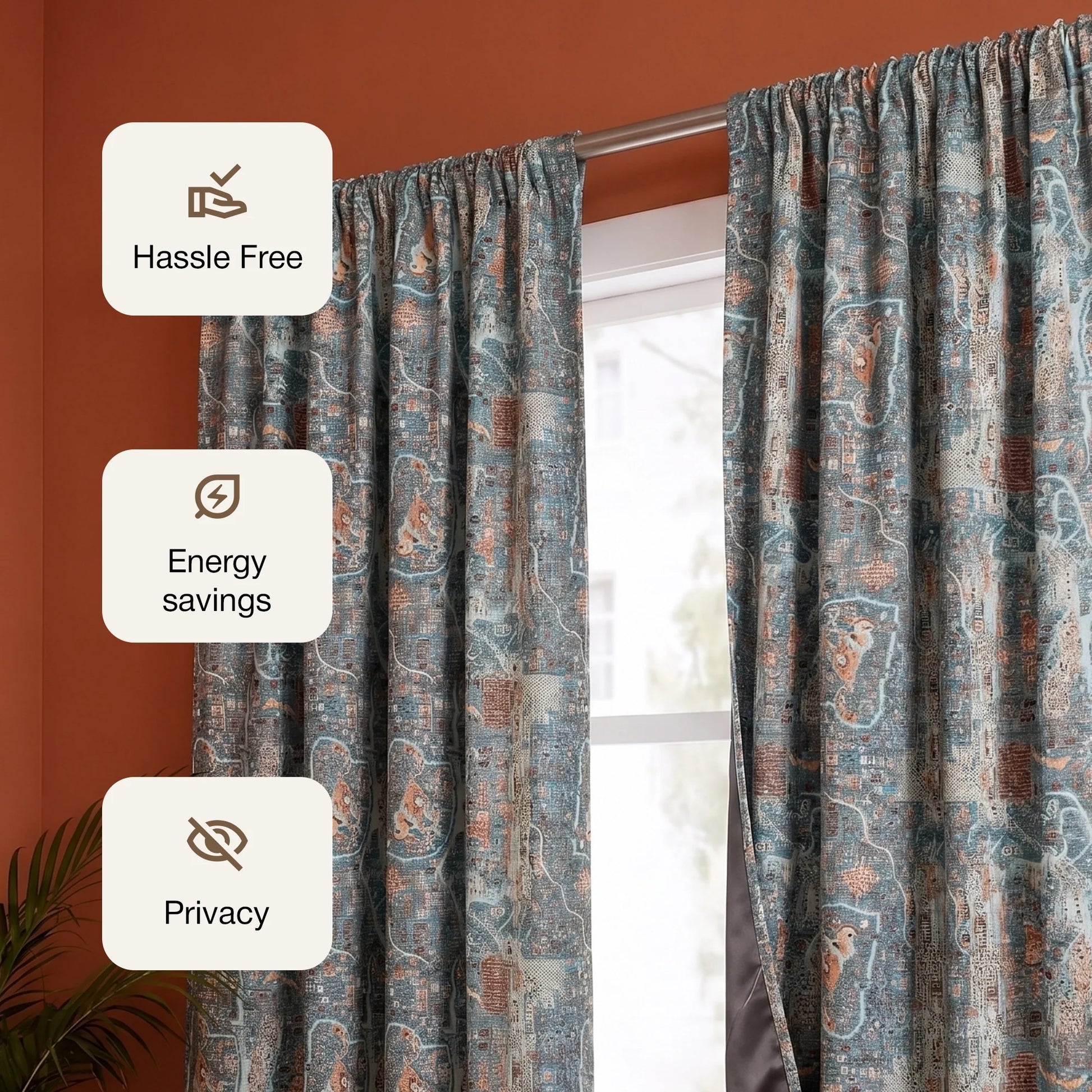 Imprimer River Village - Rod Pocket DP Curtain-3